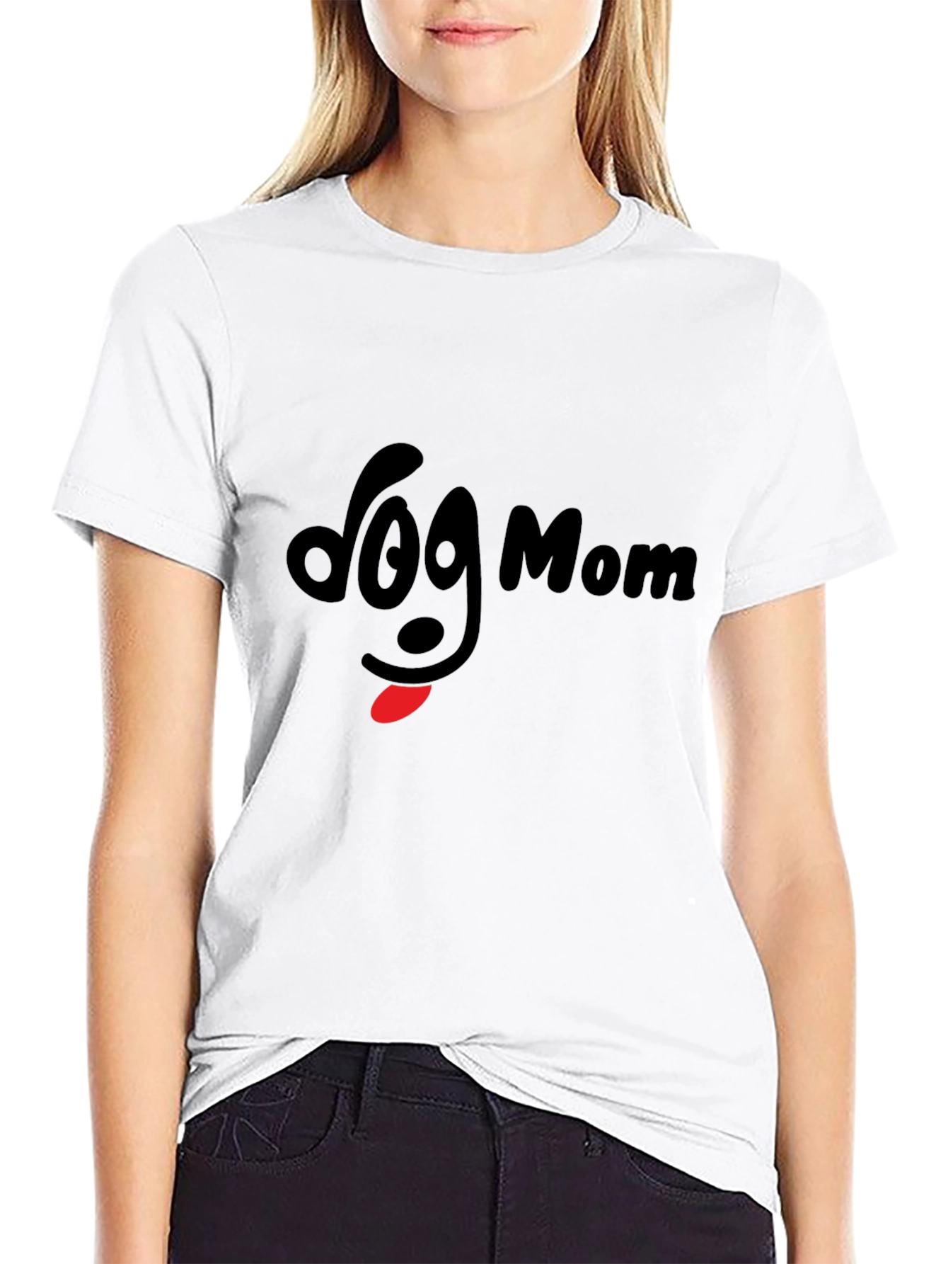 Black Dog Mom T-Shirt - Cute Graphic Tee view 9