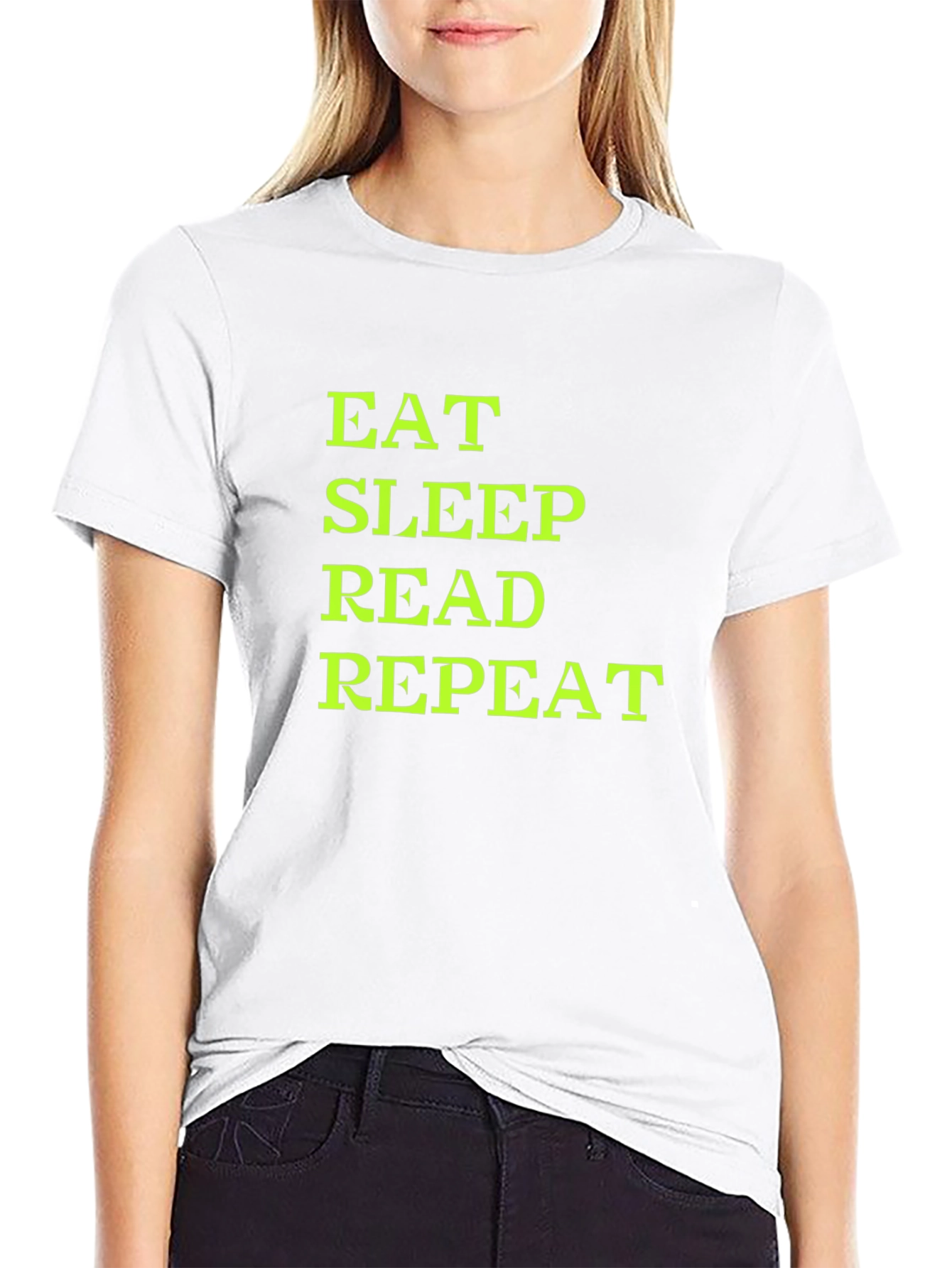 Black Eat Sleep Read Repeat T-Shirt - Black view 9