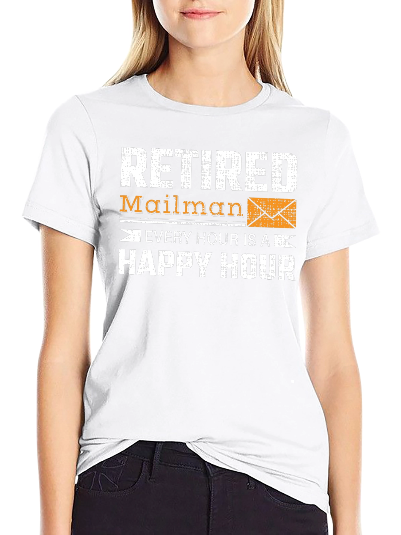 Black Retired Mailman Happy Hour Graphic Tee view 9
