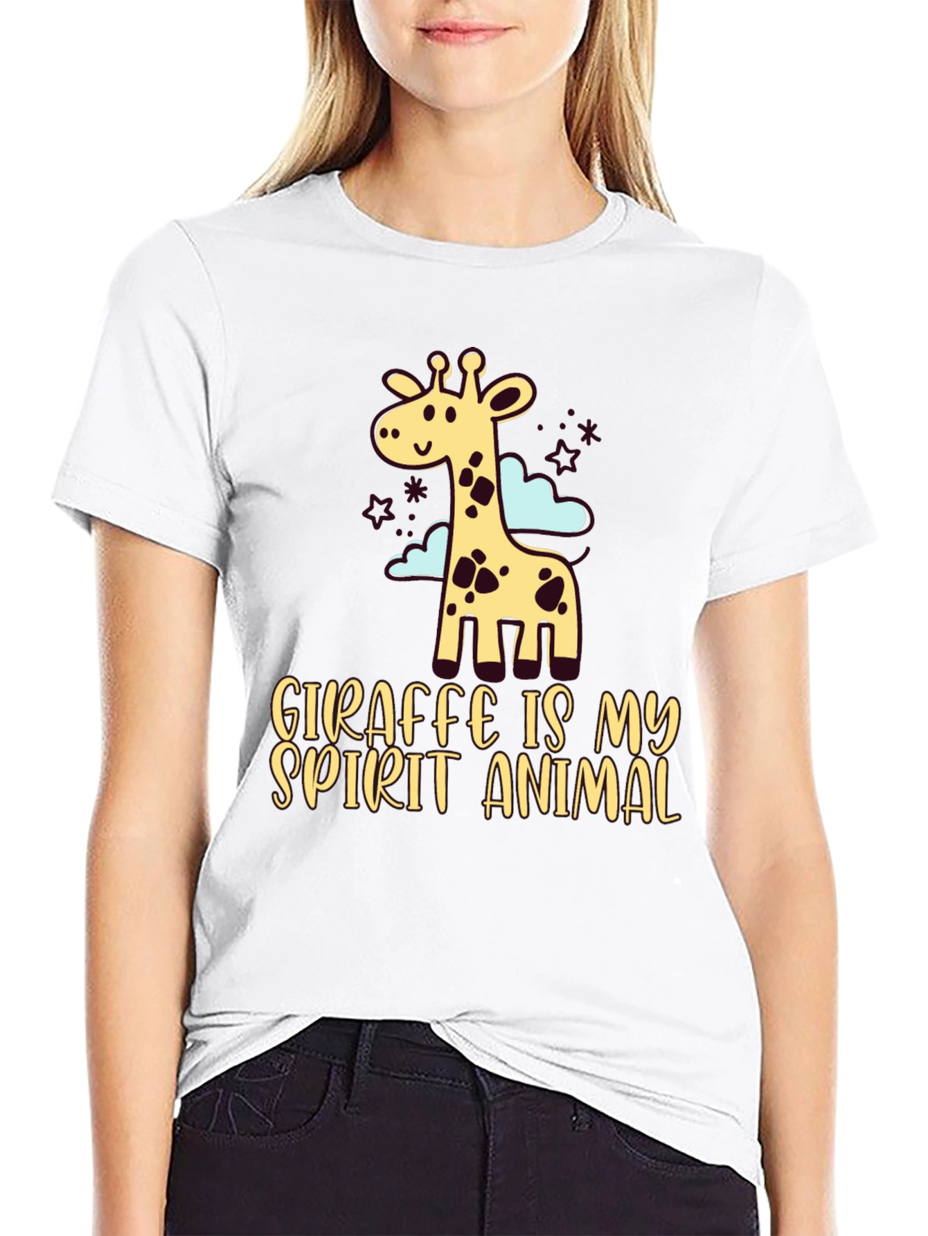Black Giraffe Spirit Animal Graphic Tee - Unisex view 9