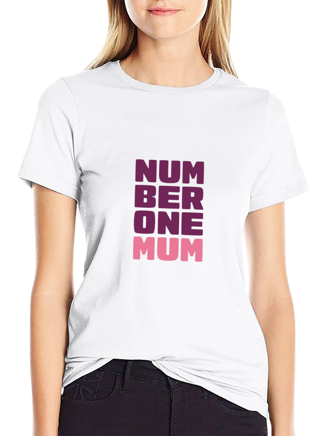 Black Number One Mum Black T-Shirt view 9