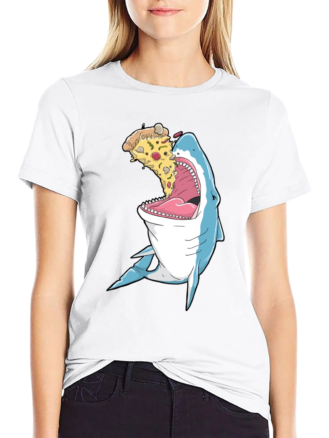 Black Shark Pizza T-Shirt view 9