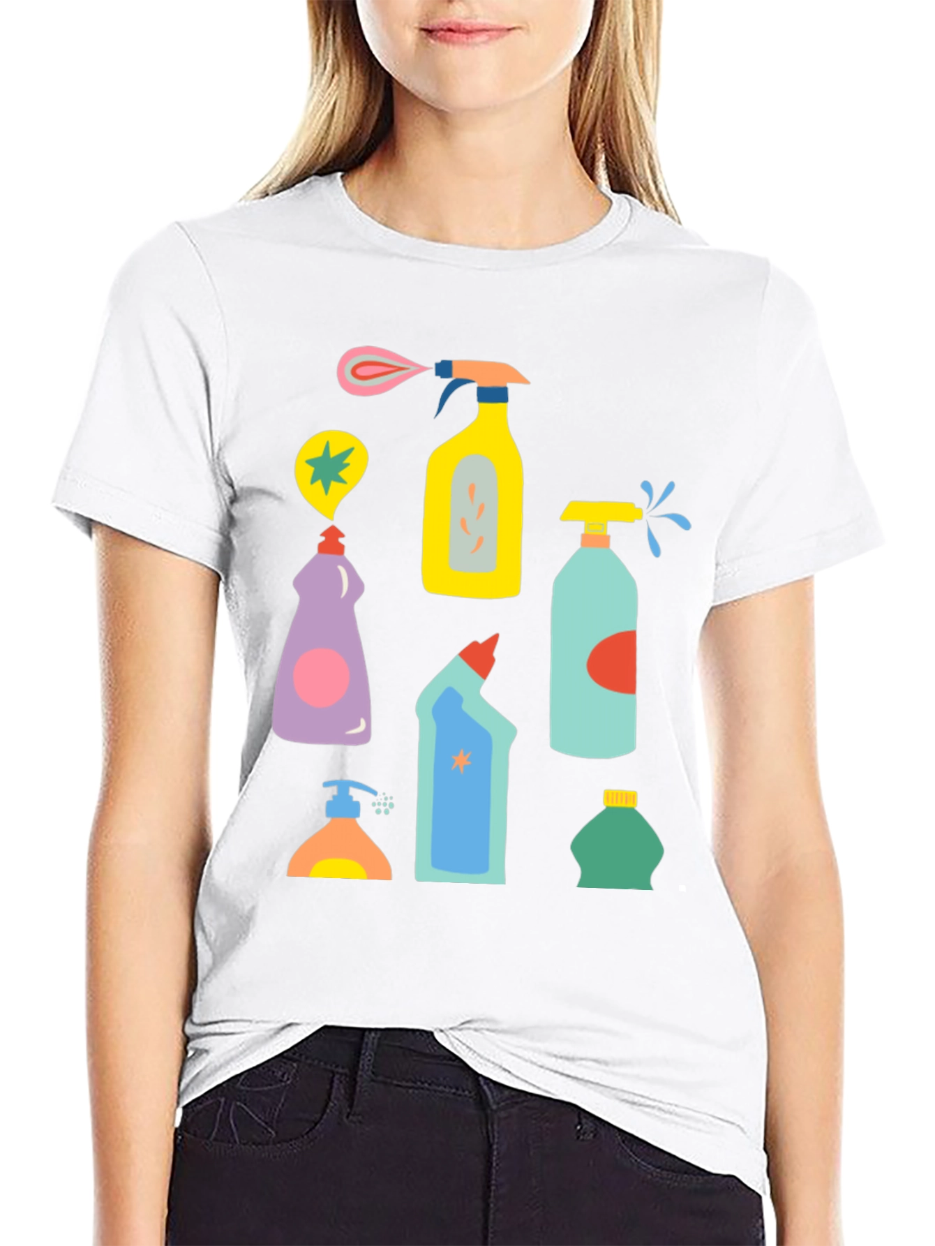 Black Cleaning Supplies Graphic T-Shirt view 9