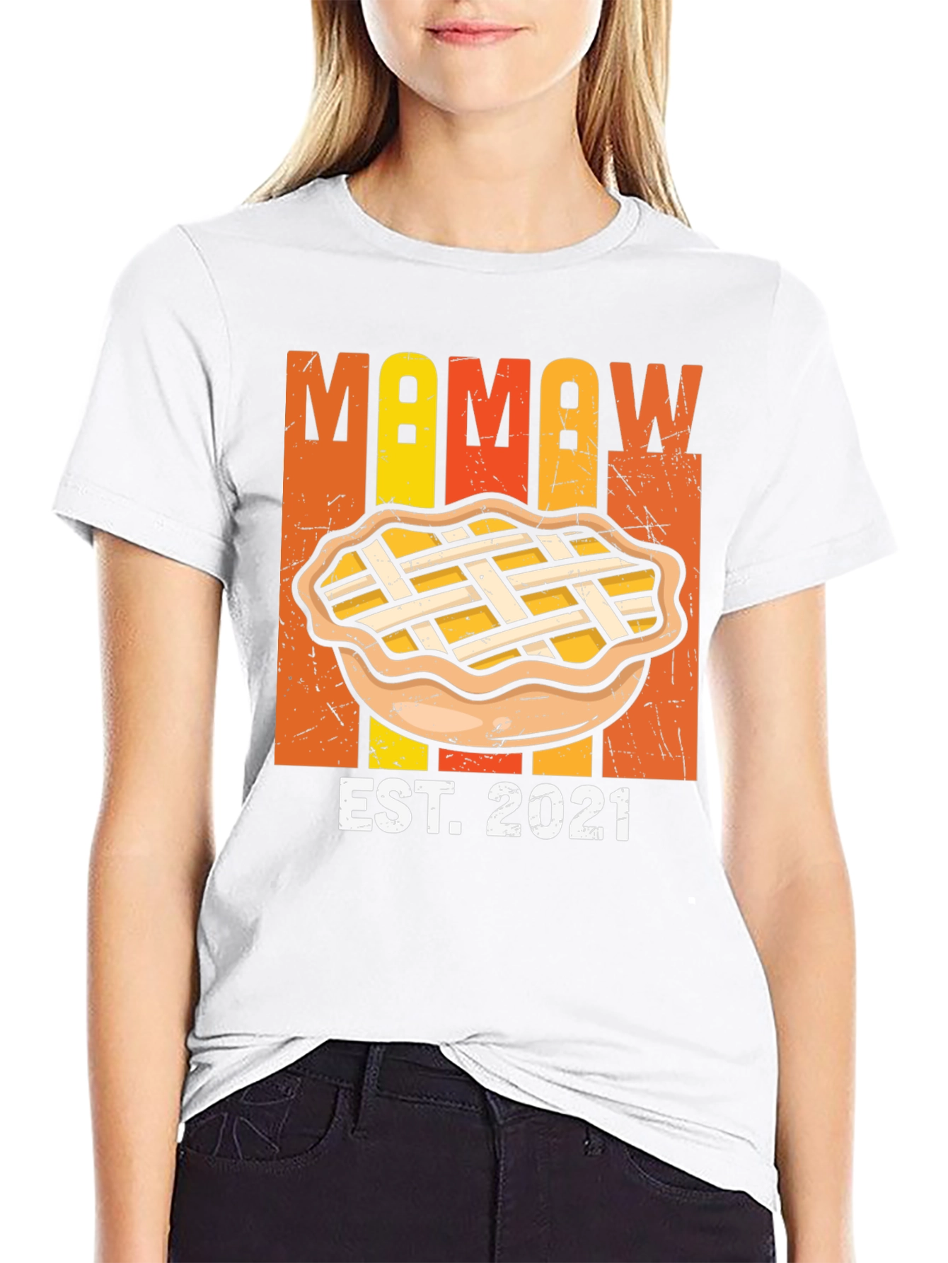 Black Mamaw Est. 2021 Pie T-Shirt view 9