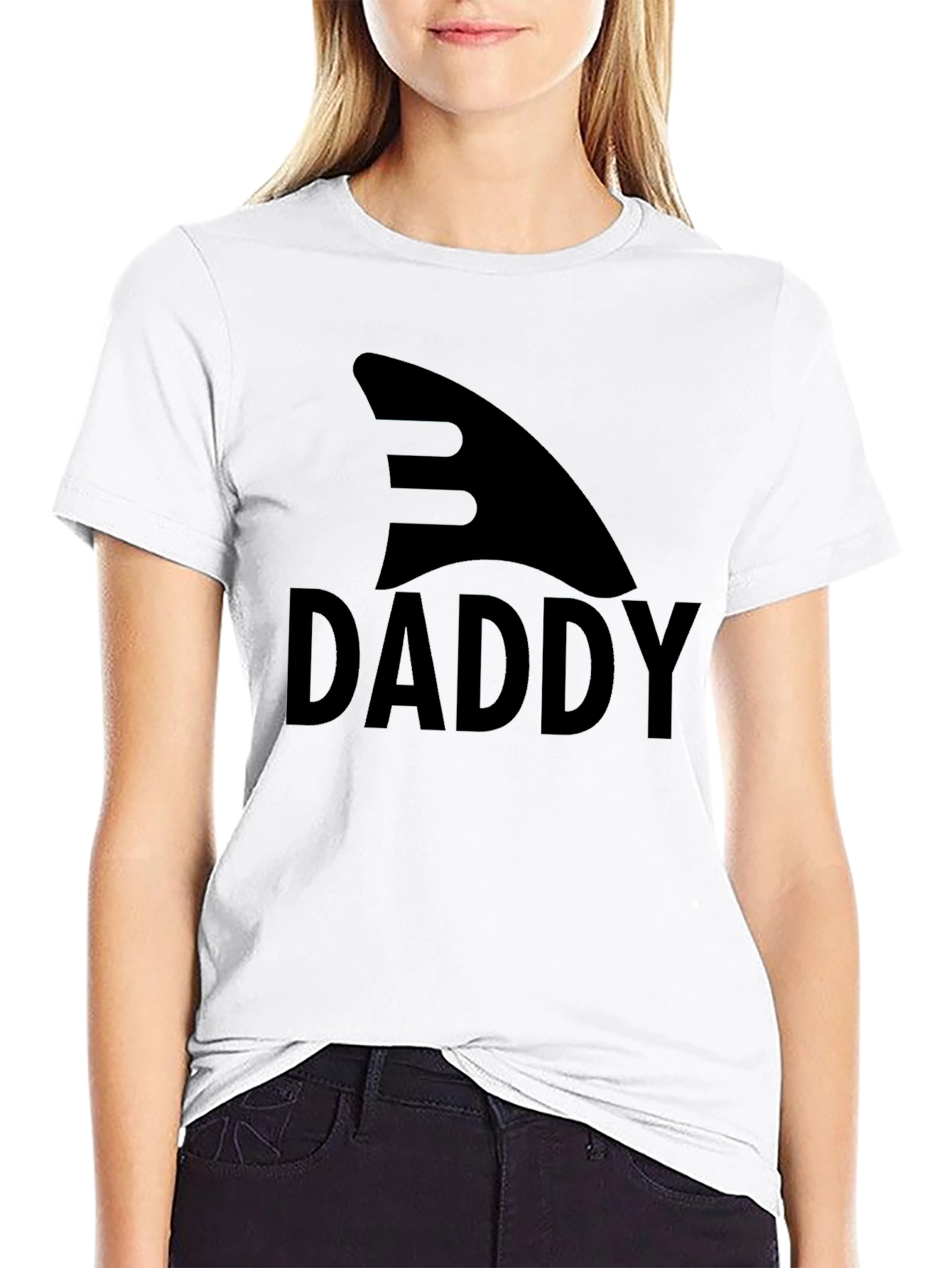 Black Shark Daddy Graphic Tee - Black Cotton T-Shirt view 9