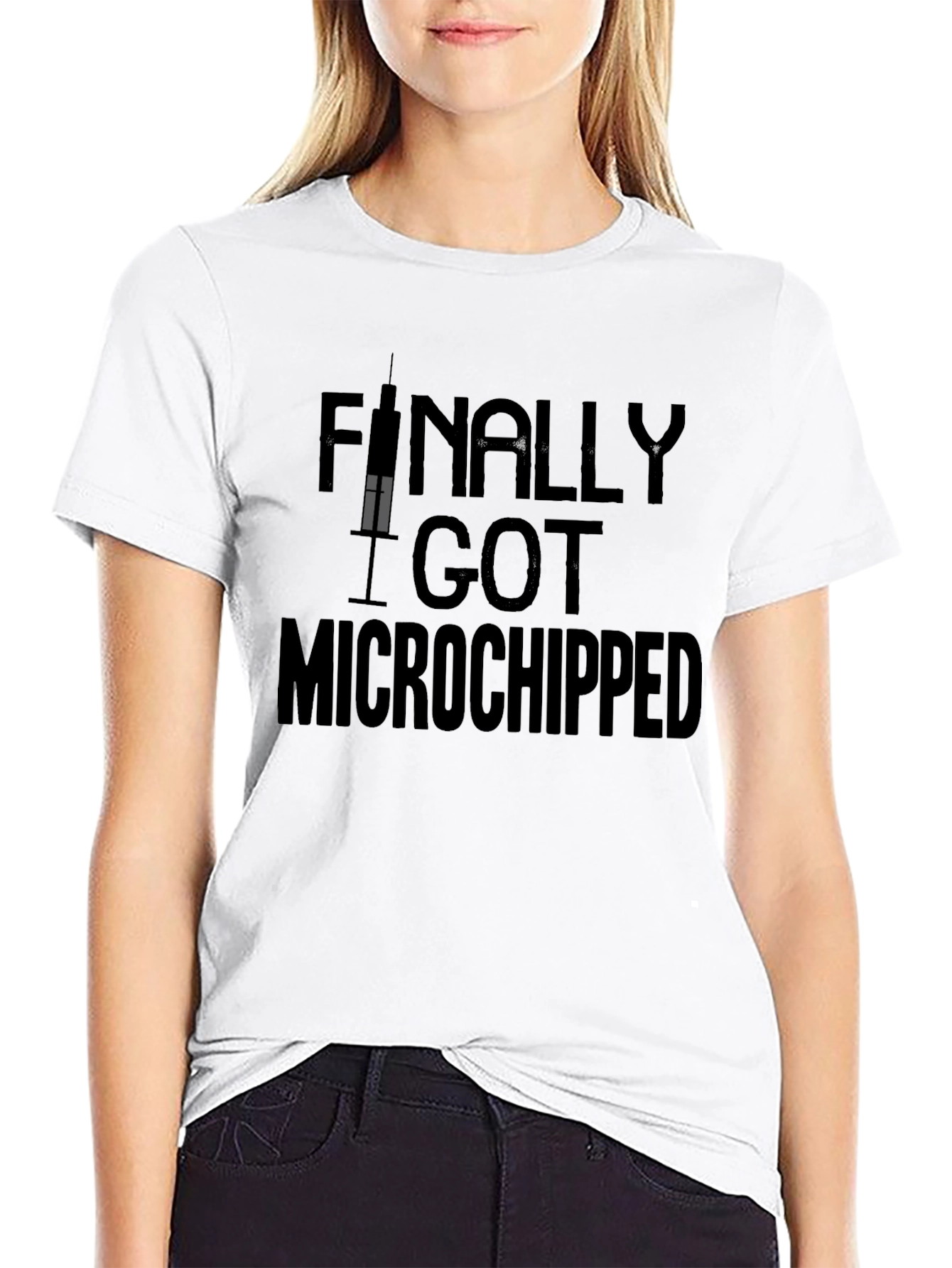 Black Microchipped Graphic Tee view 9