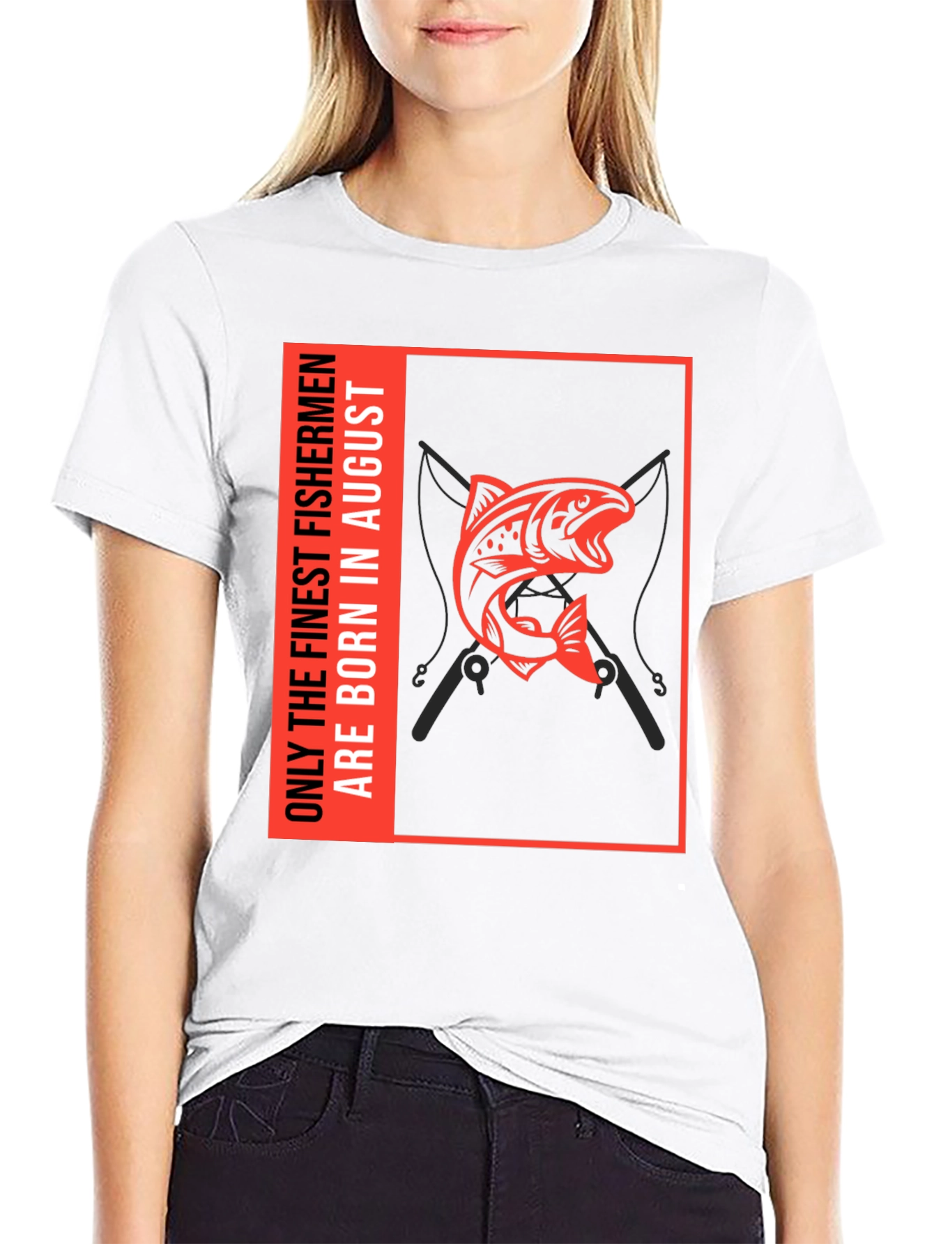 Black Finest Fishermen August Birthday T-Shirt view 9