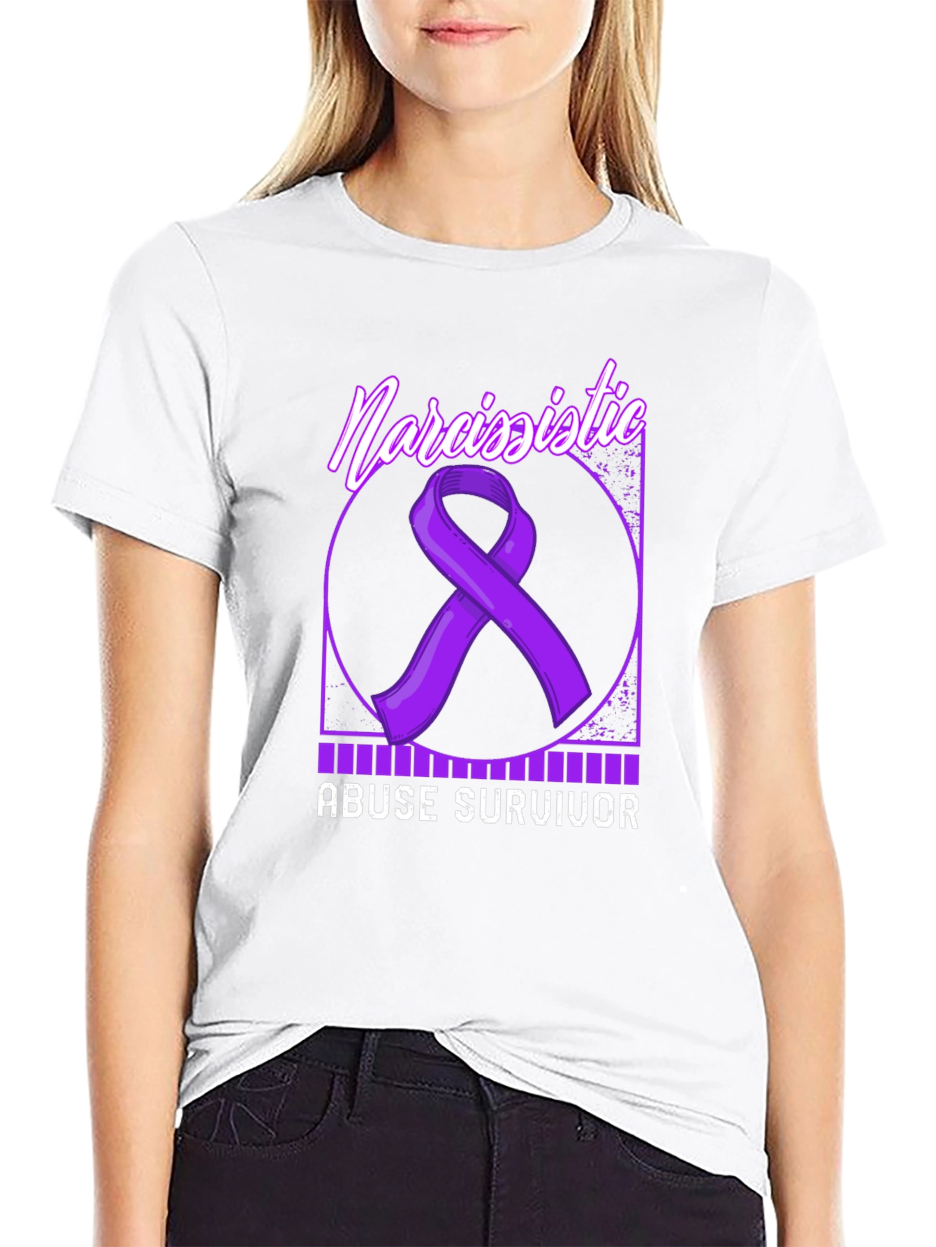 Black Narcissistic Abuse Survivor Awareness T-Shirt view 9