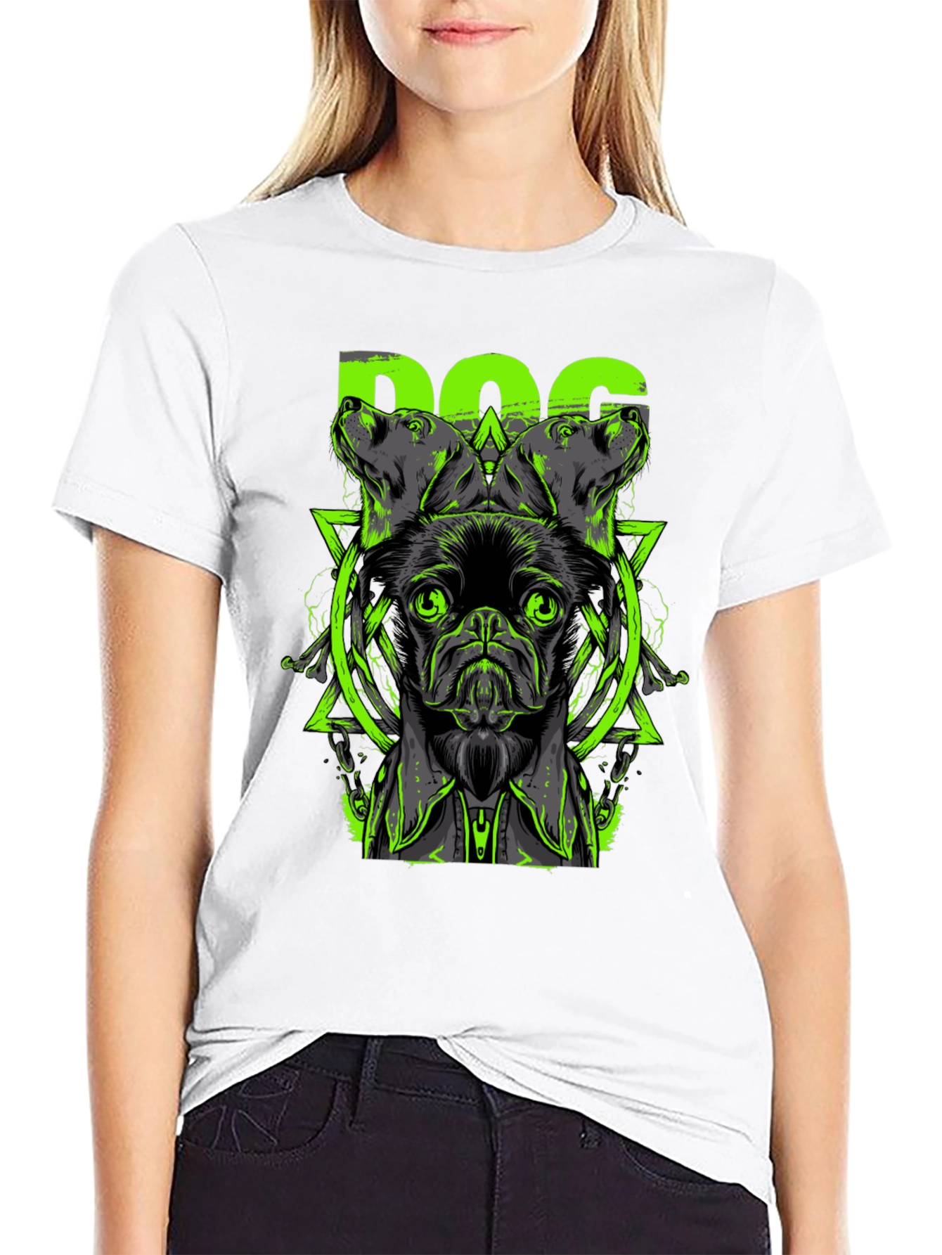 Black Dog Graphic Print Black T-Shirt view 9