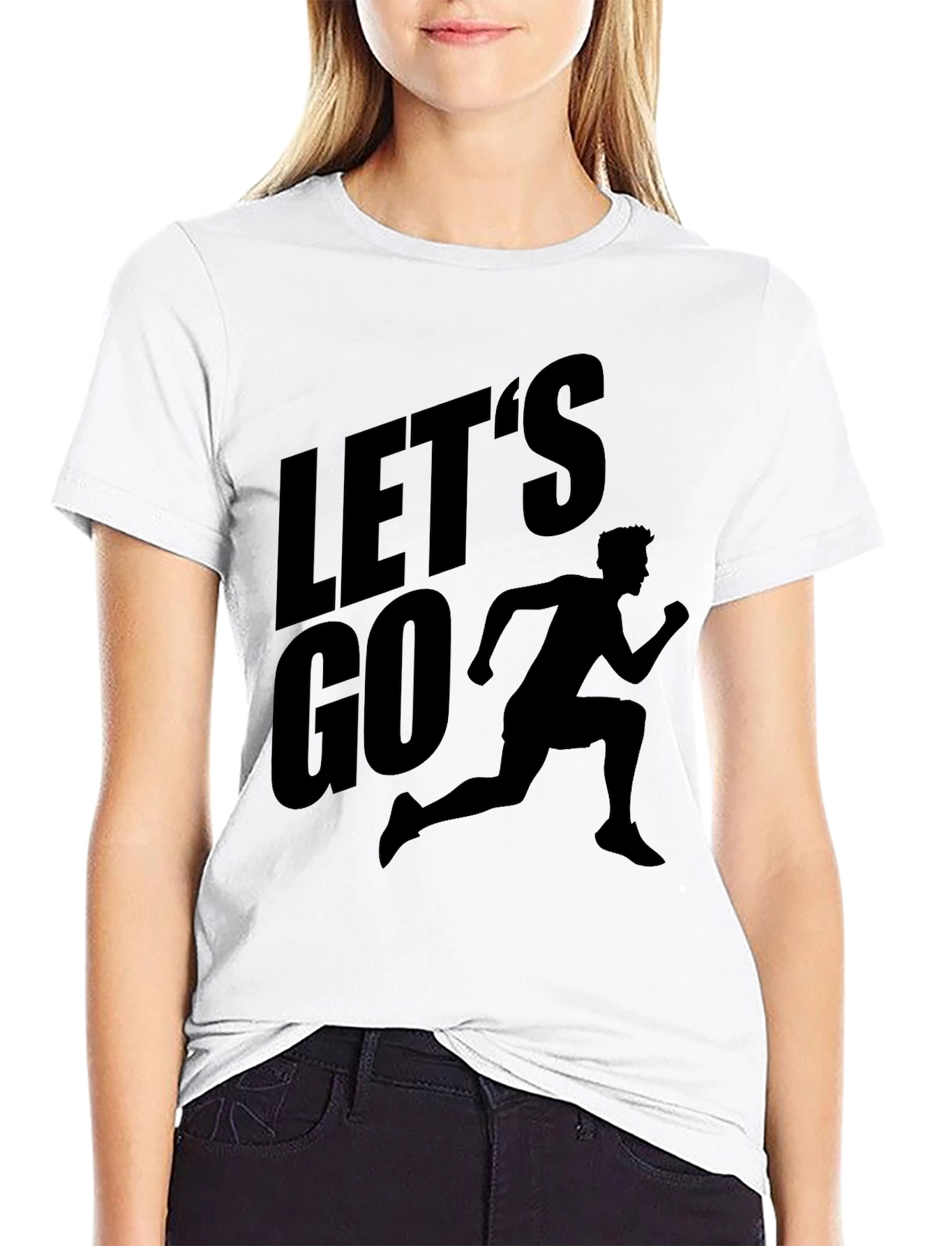 Black Let's Go Runner Graphic T-Shirt - Black view 9