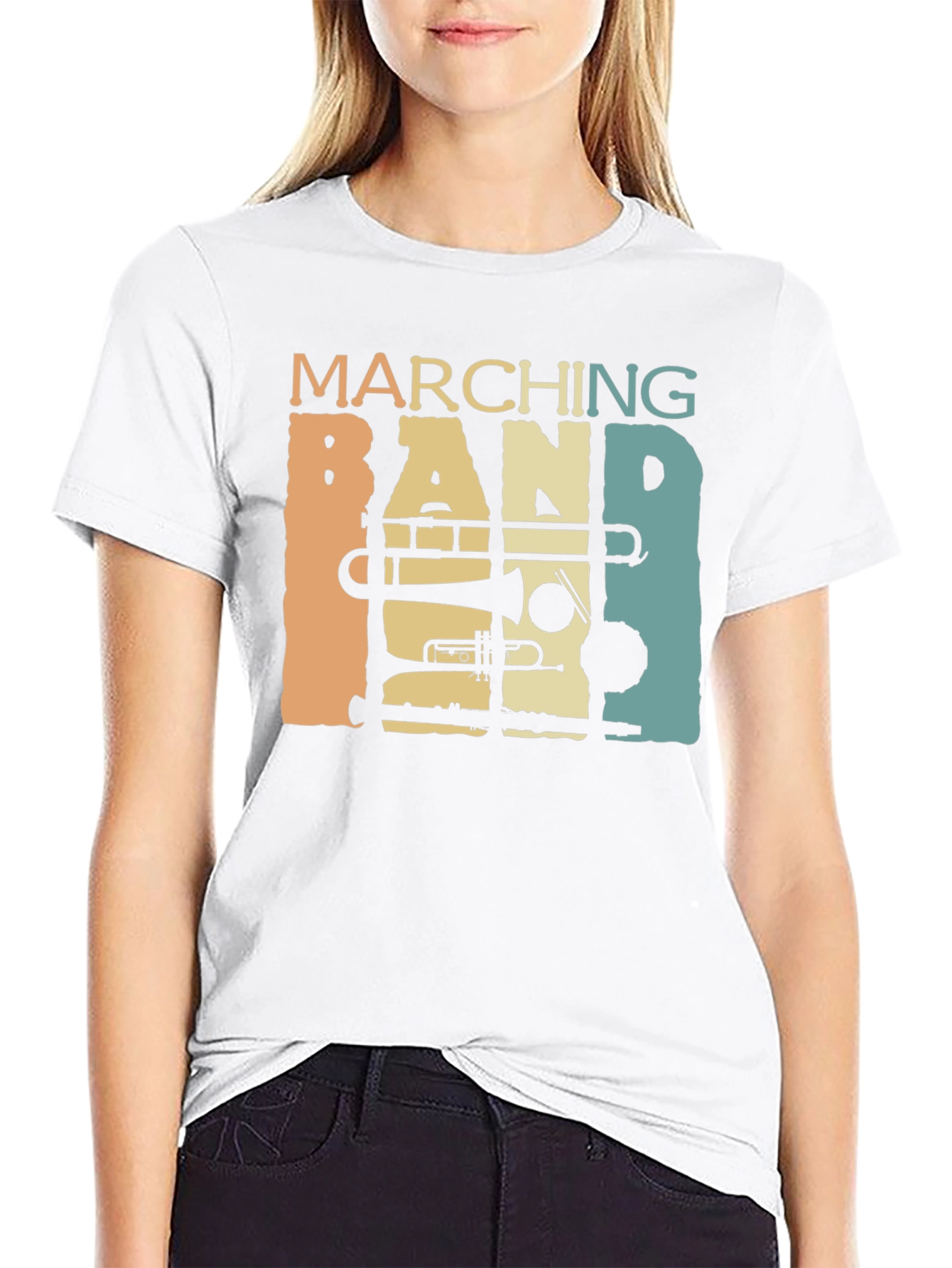 Black Marching Band Retro T-Shirt view 9