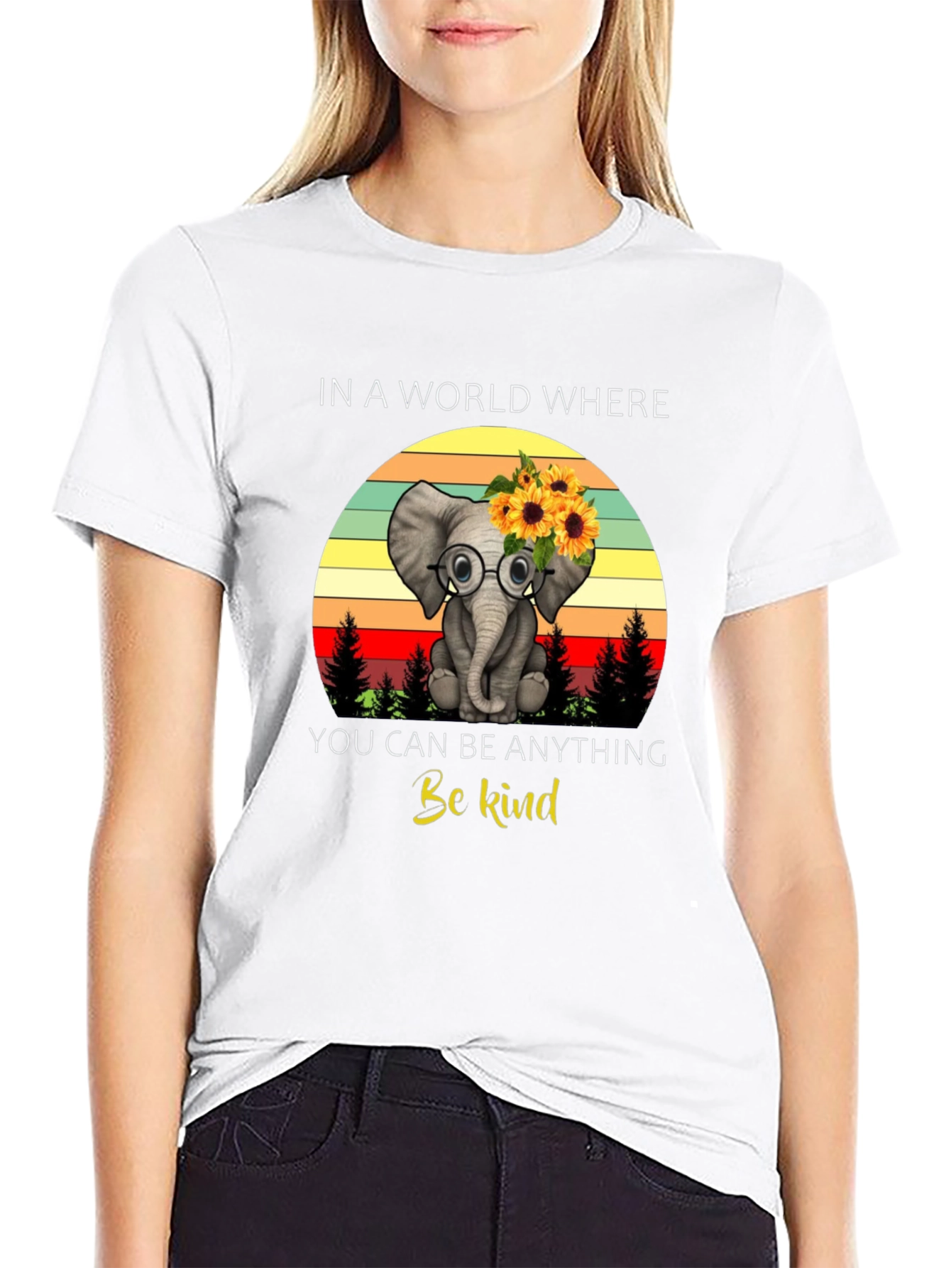 Black Be Kind Elephant T-Shirt view 9