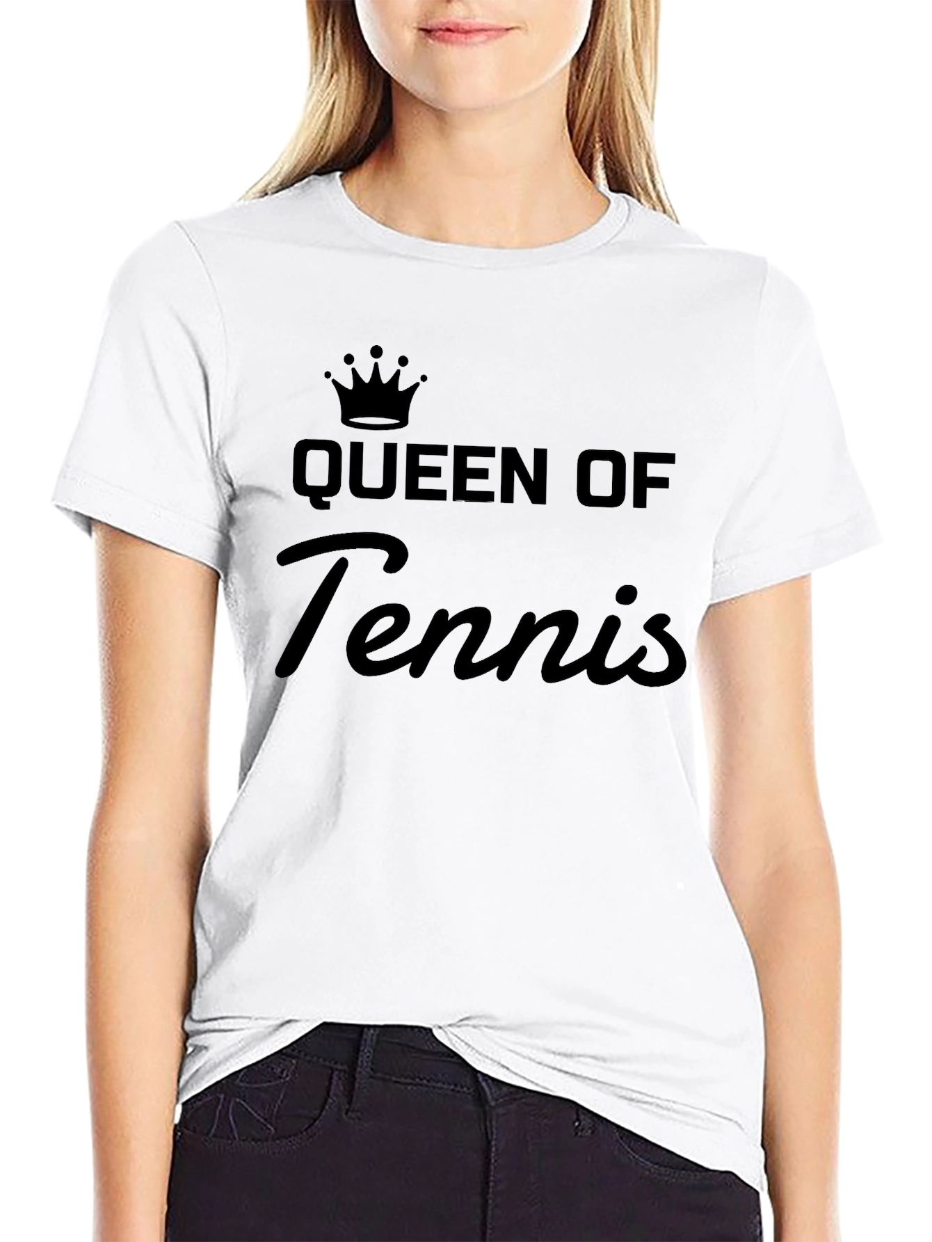 Black Queen of Tennis Black T-Shirt view 9