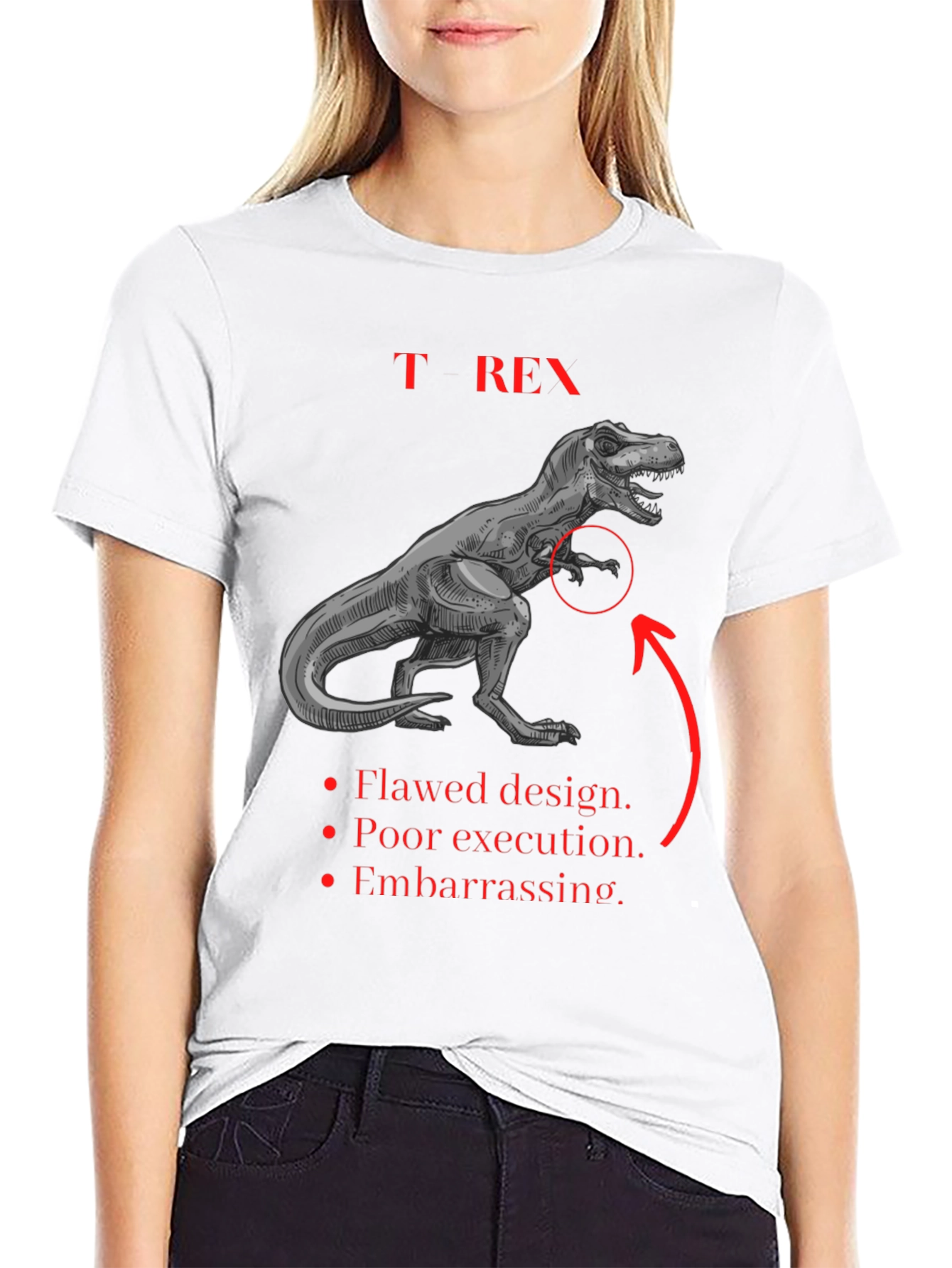 Black T-Rex Graphic Tee: Funny Dinosaur Shirt view 9