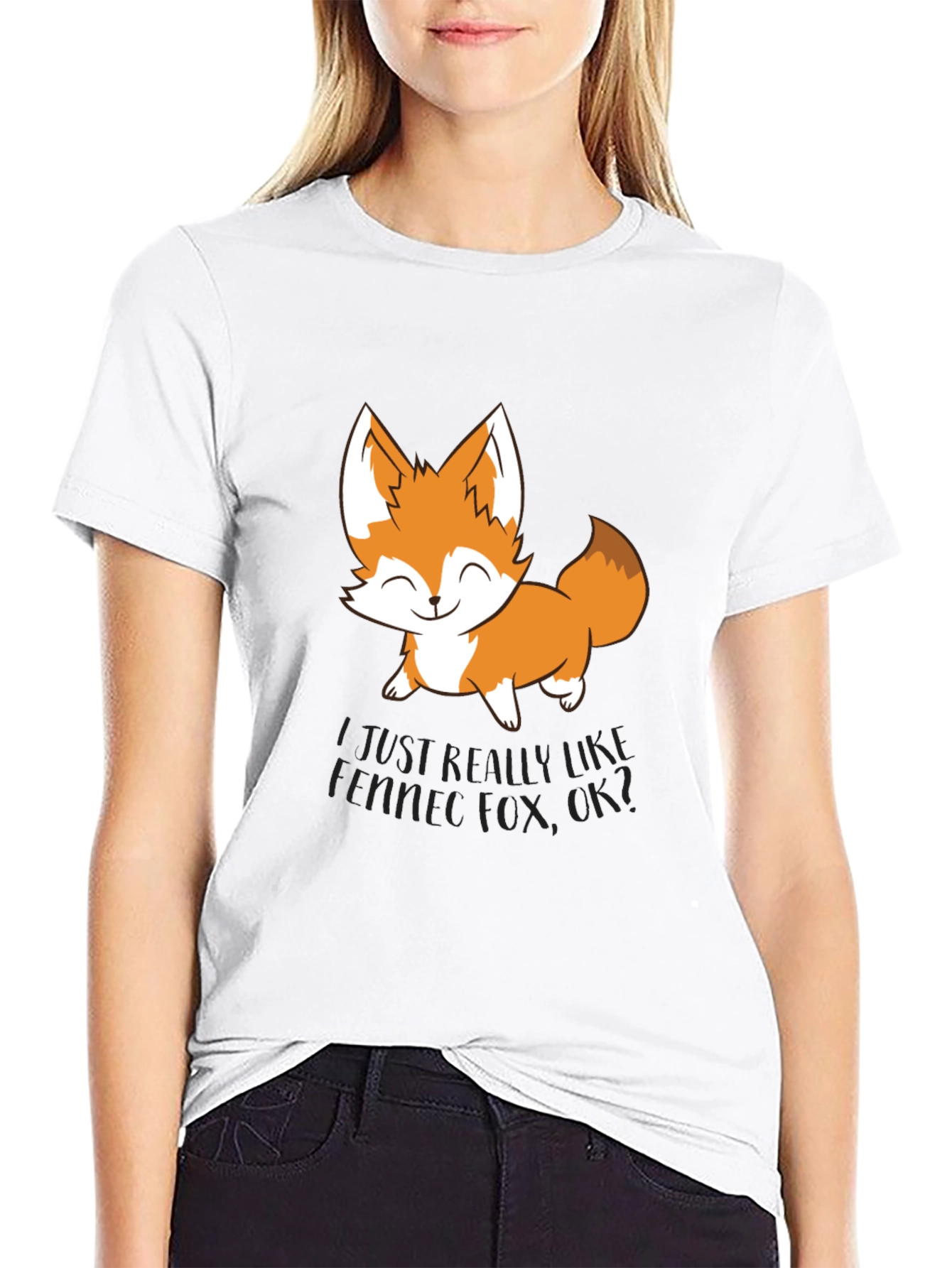 Black Cute Fox Graphic T-Shirt - Unisex Black Tee view 9