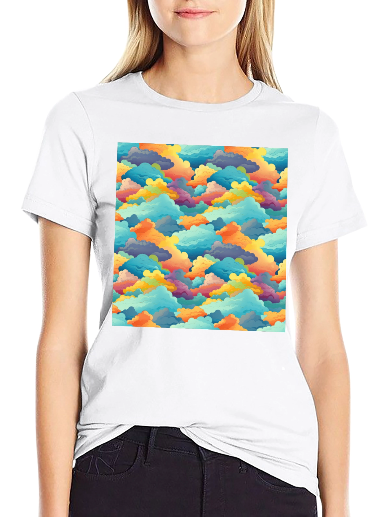 Black Cloudscape Pattern Tee view 9