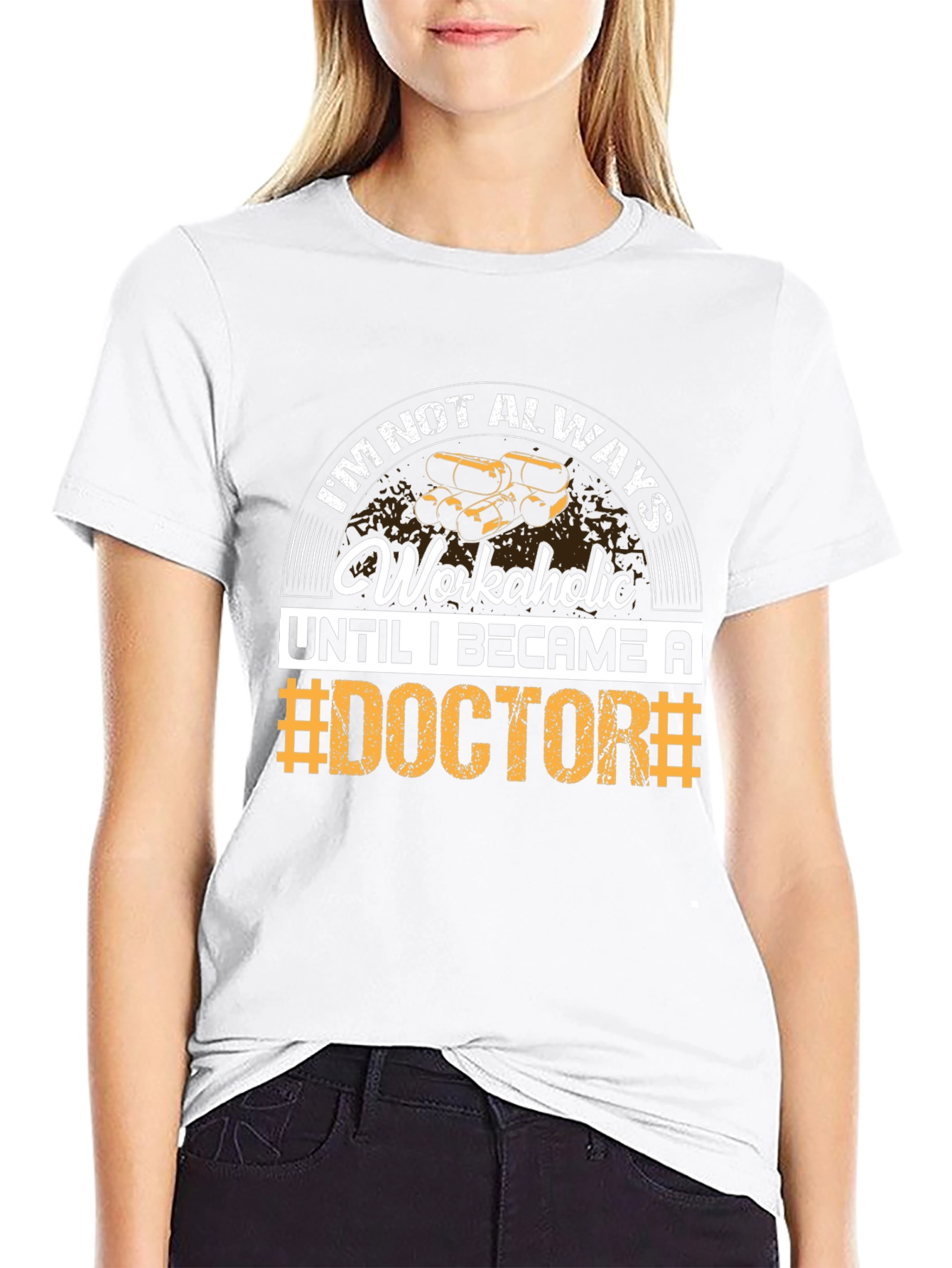 Black Workaholic Doctor T-Shirt - Funny Medical Gift view 9