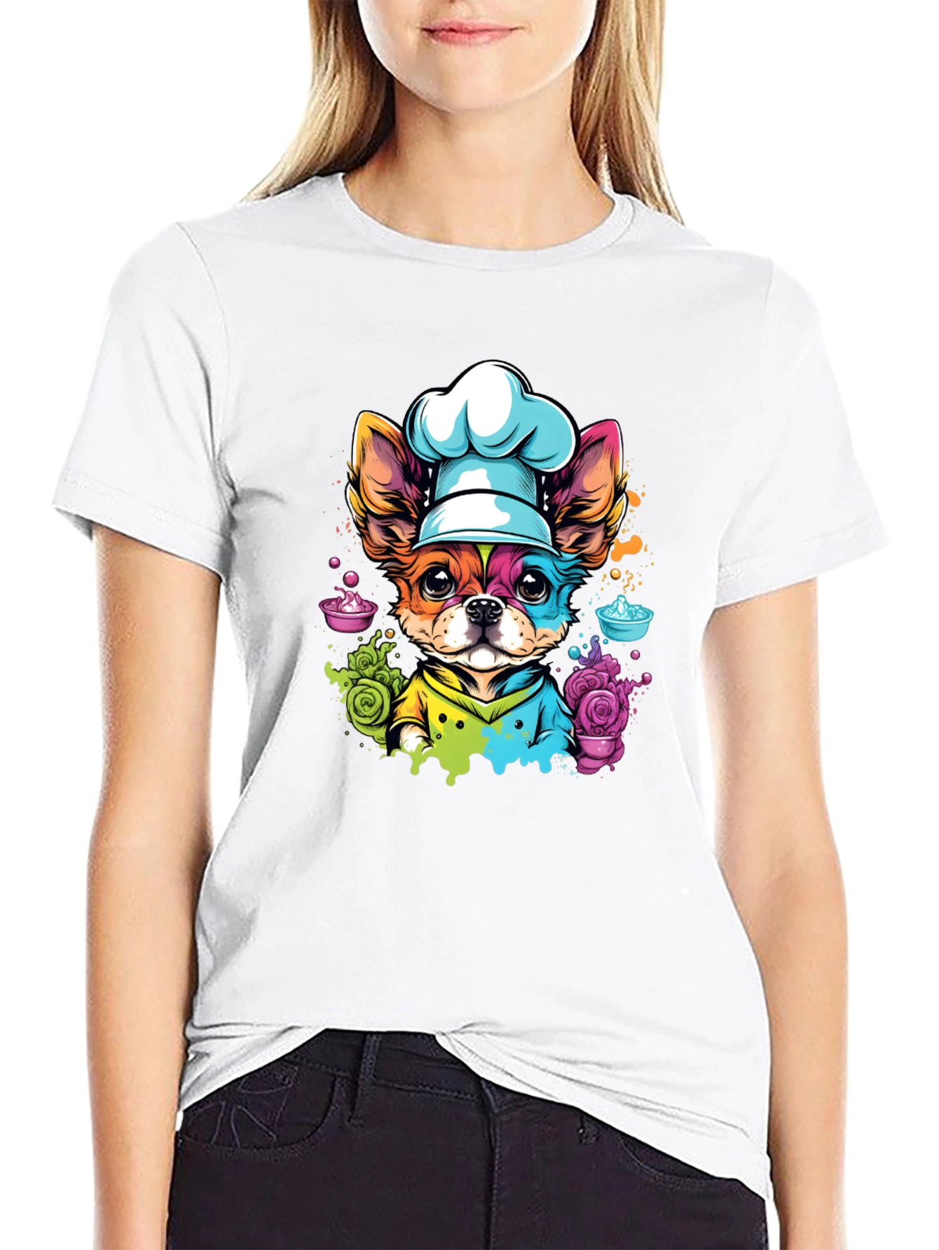 Black Chef Dog Graphic T-Shirt - Cute & Unique view 9
