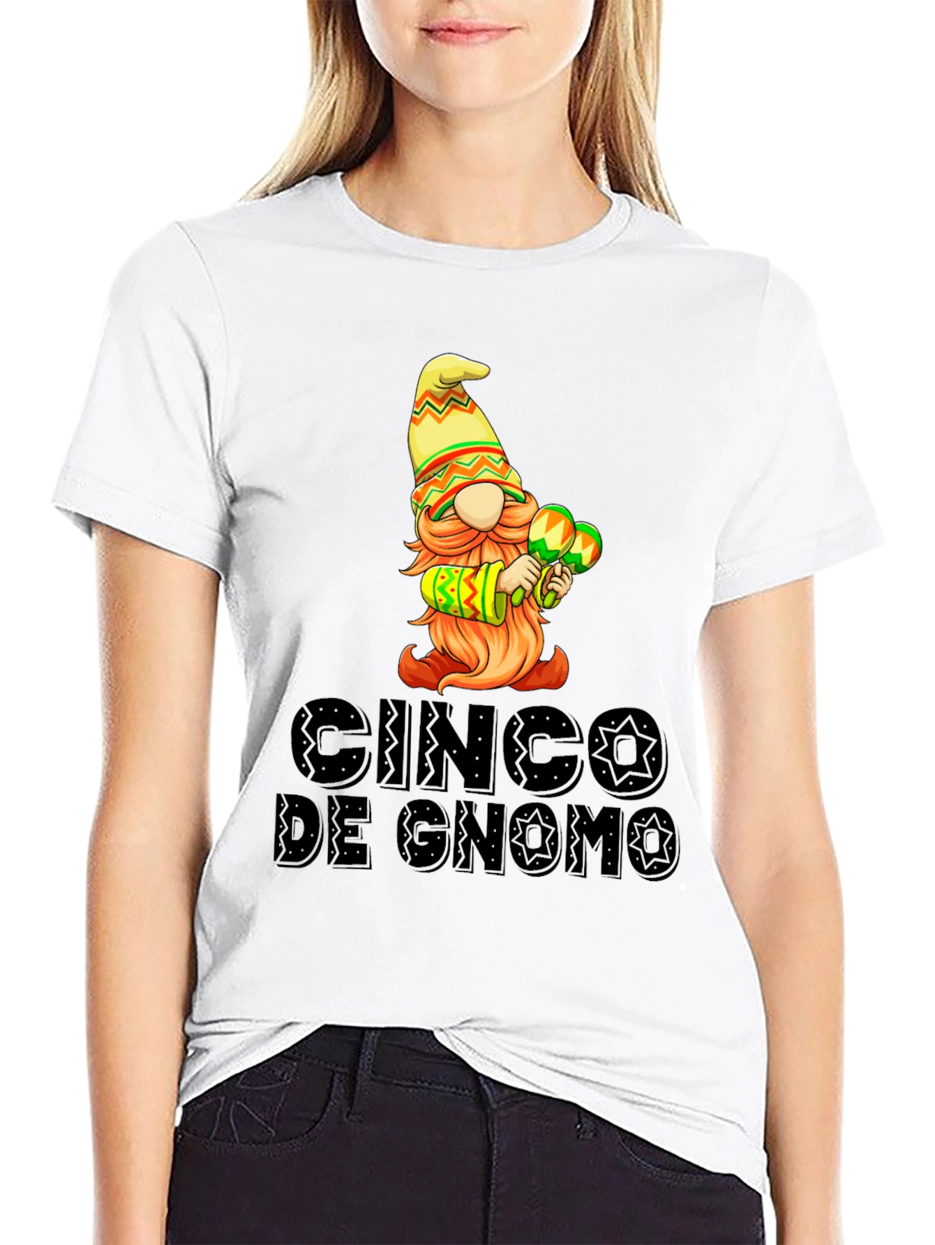 Black Cinco de Gnomo Graphic T-Shirt - Festive Fun view 9