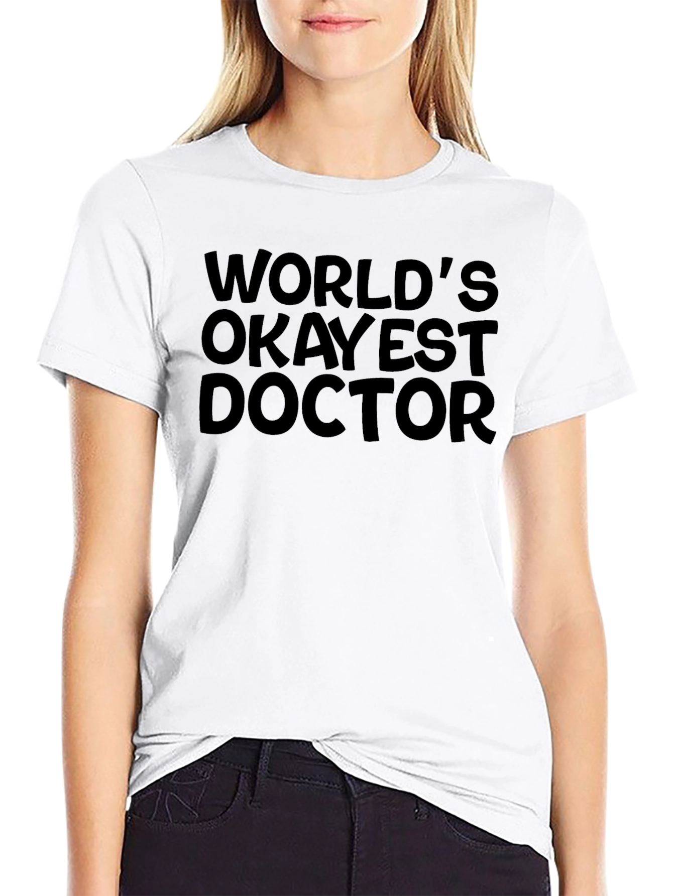 Black World's Okayest Doctor Graphic Tee view 9