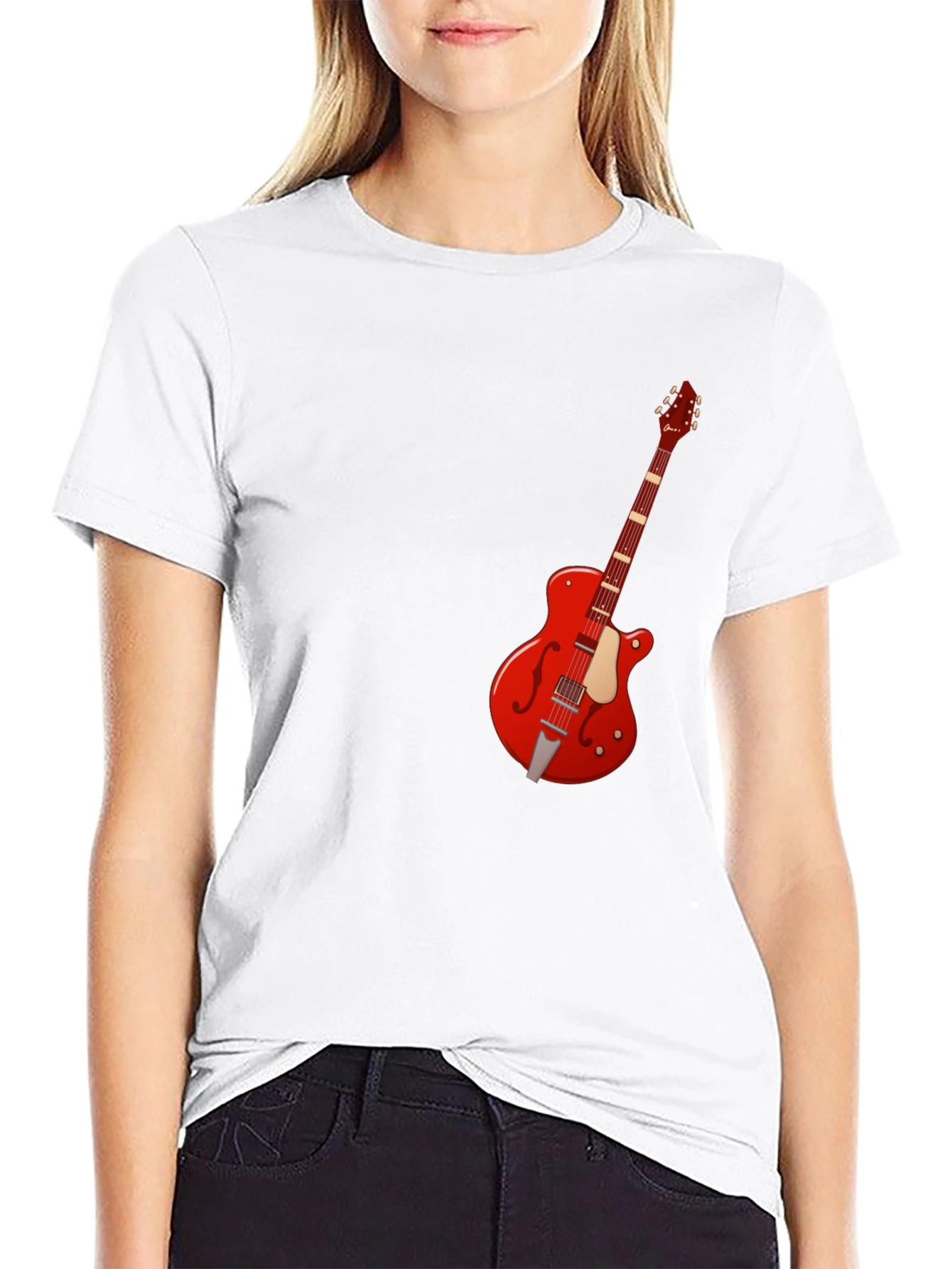 Black Guitar T-Shirt - Music Lover Tee view 9