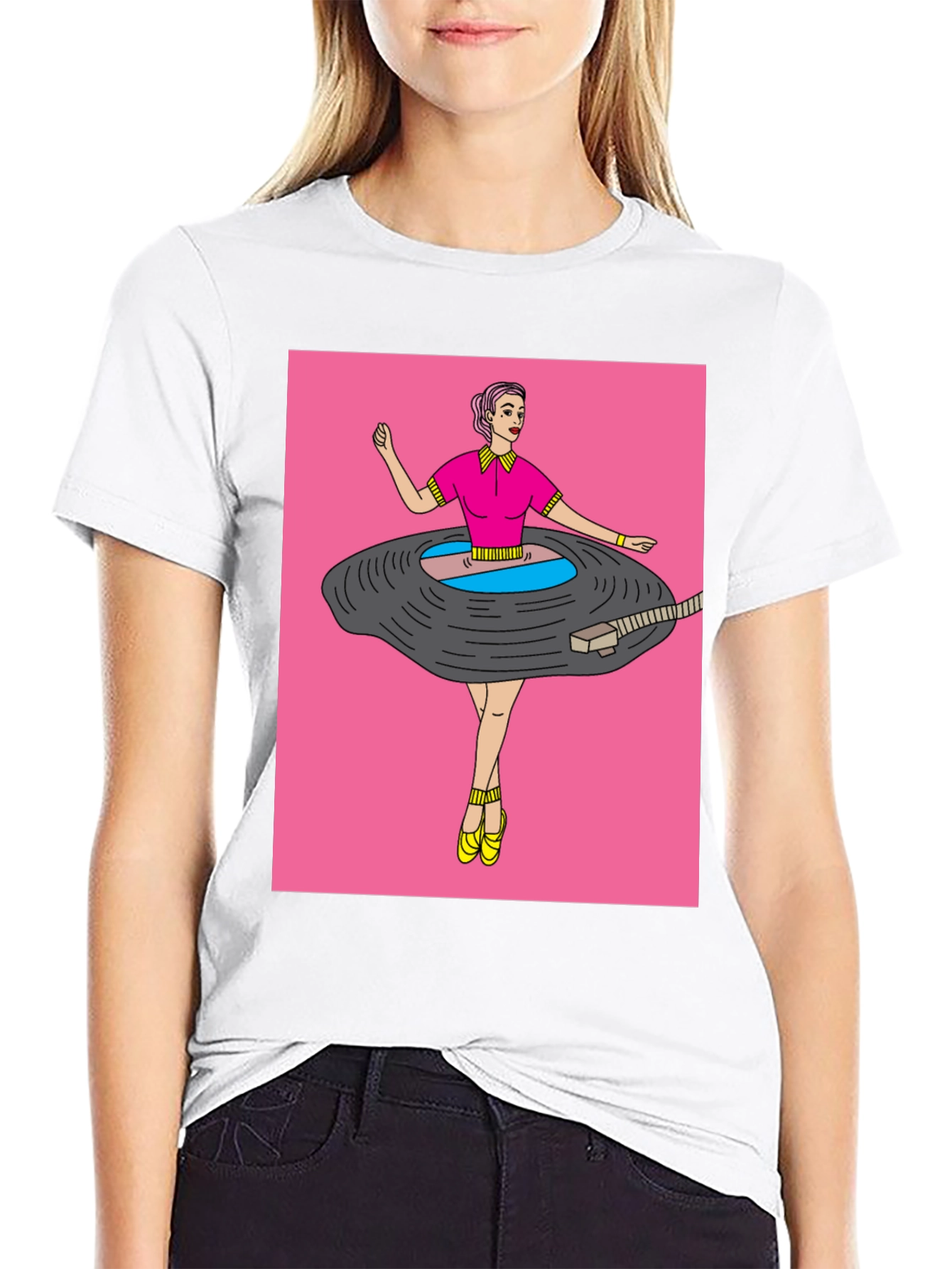 Black Funky Graphic Tee - Vinyl Record Dancer view 9