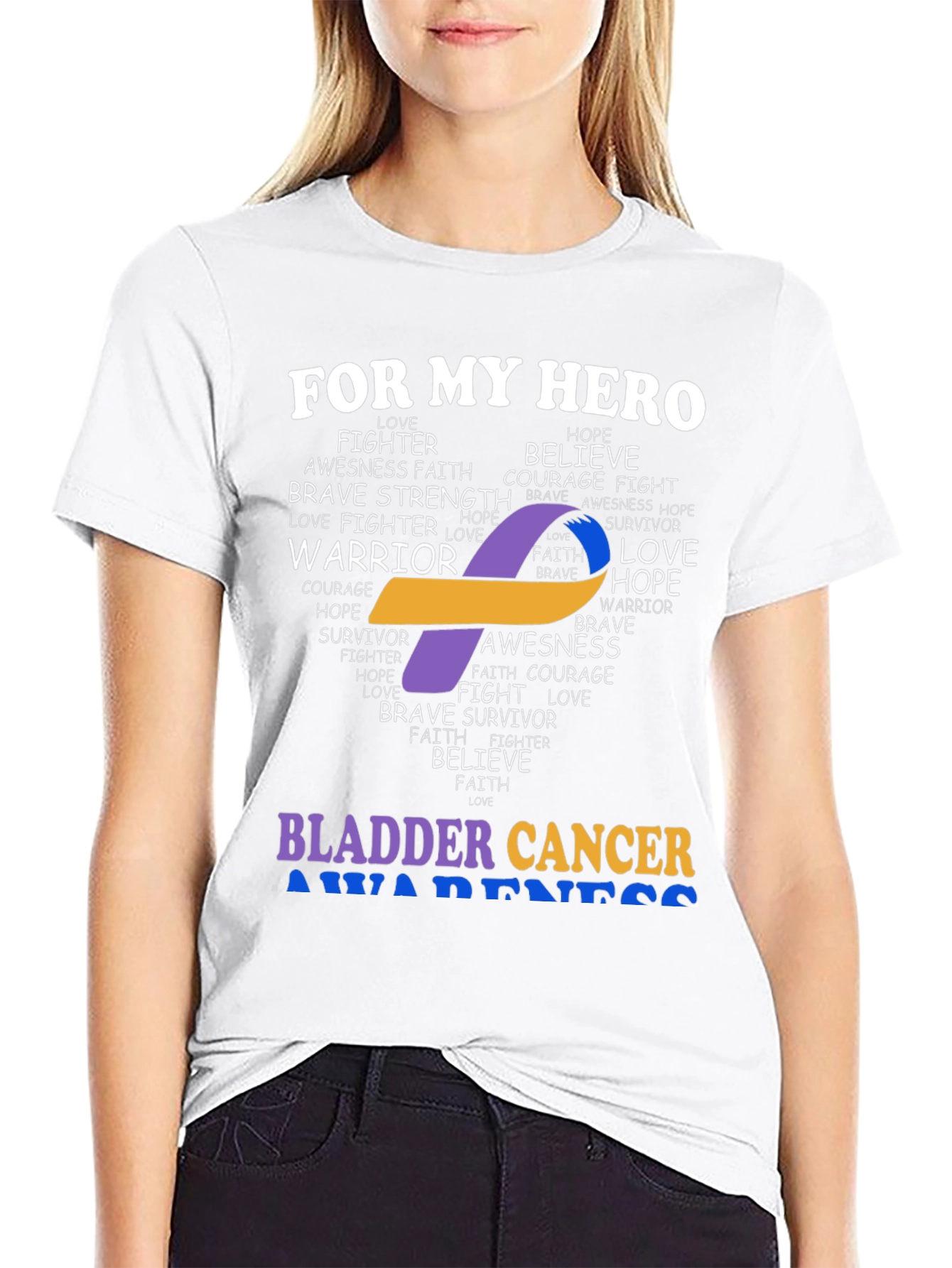 Bladder Cancer Awareness T-Shirt - For My Hero - 9