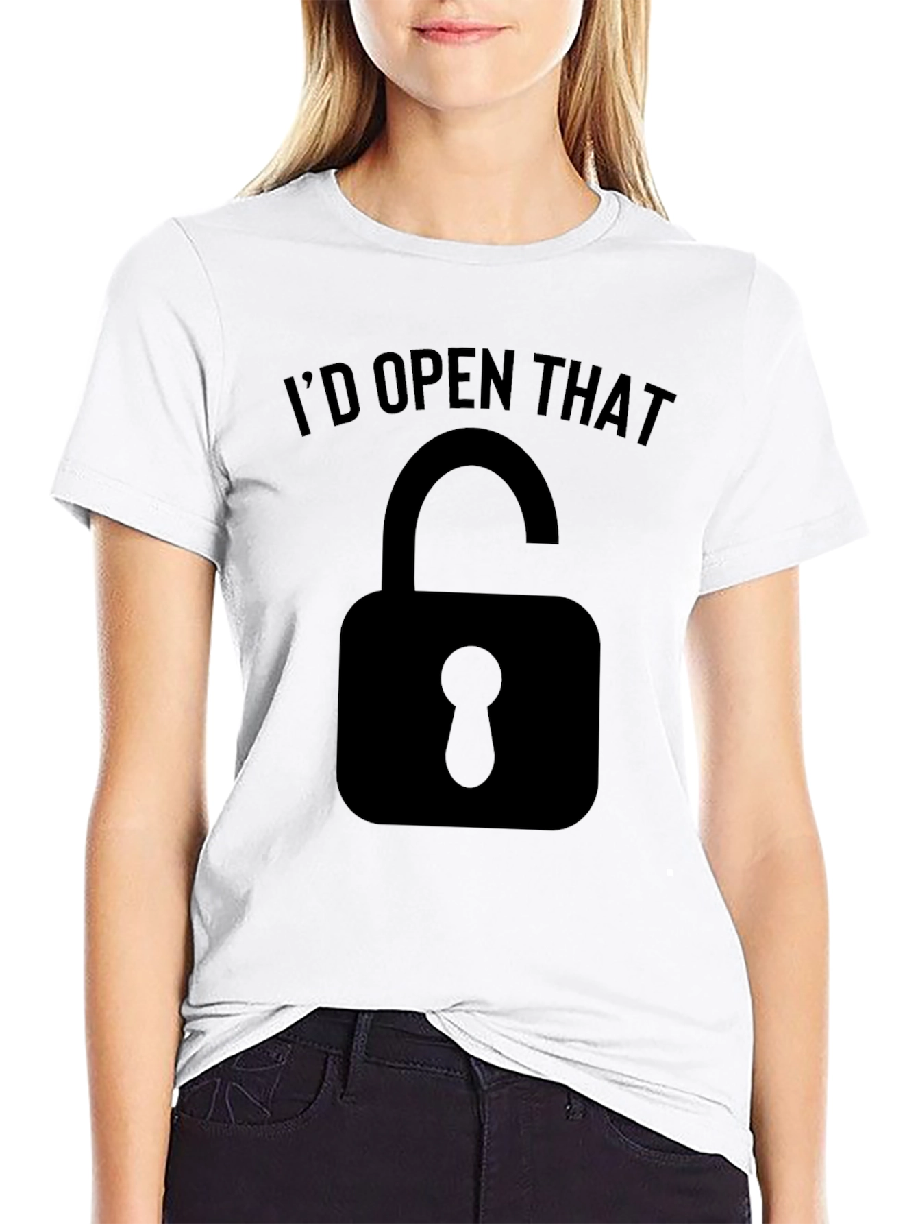 Black I'd Open That T-Shirt - Funny Lock Pick Tee view 9