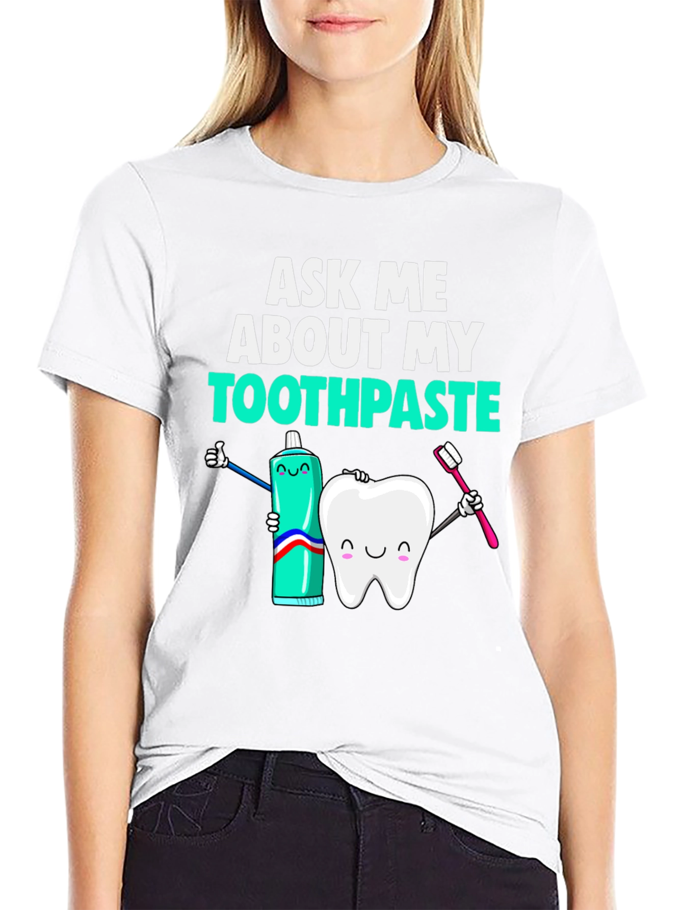 Black Ask Me About My Toothpaste T-Shirt Funny Dentist Tee view 9