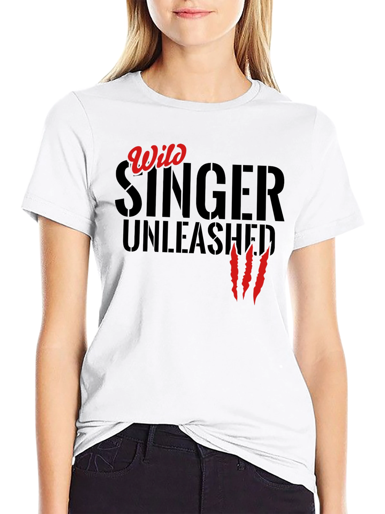 Black Wild Singer Unleashed T-Shirt - Black view 9