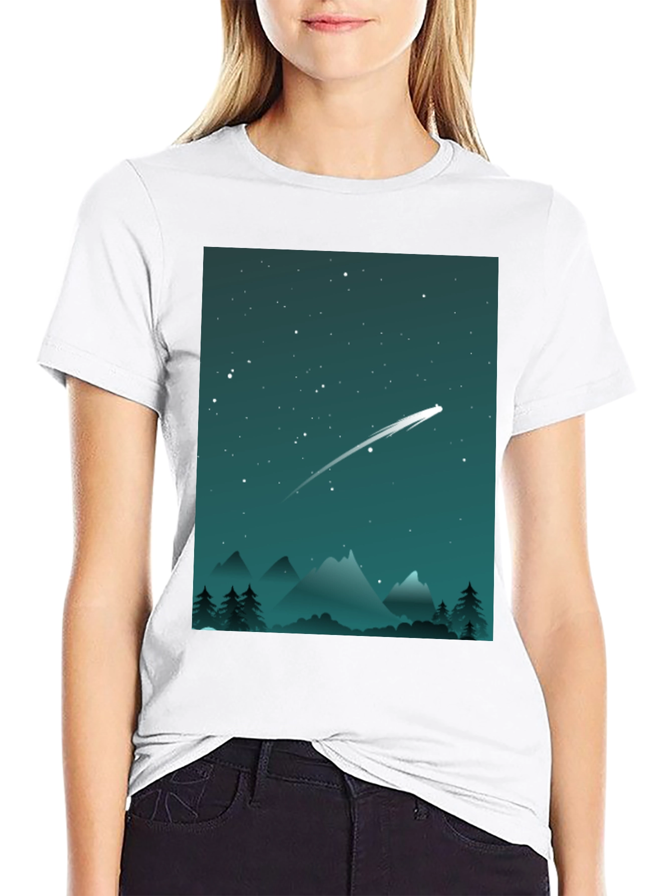 Black Starry Night T-Shirt - Celestial Adventure view 9