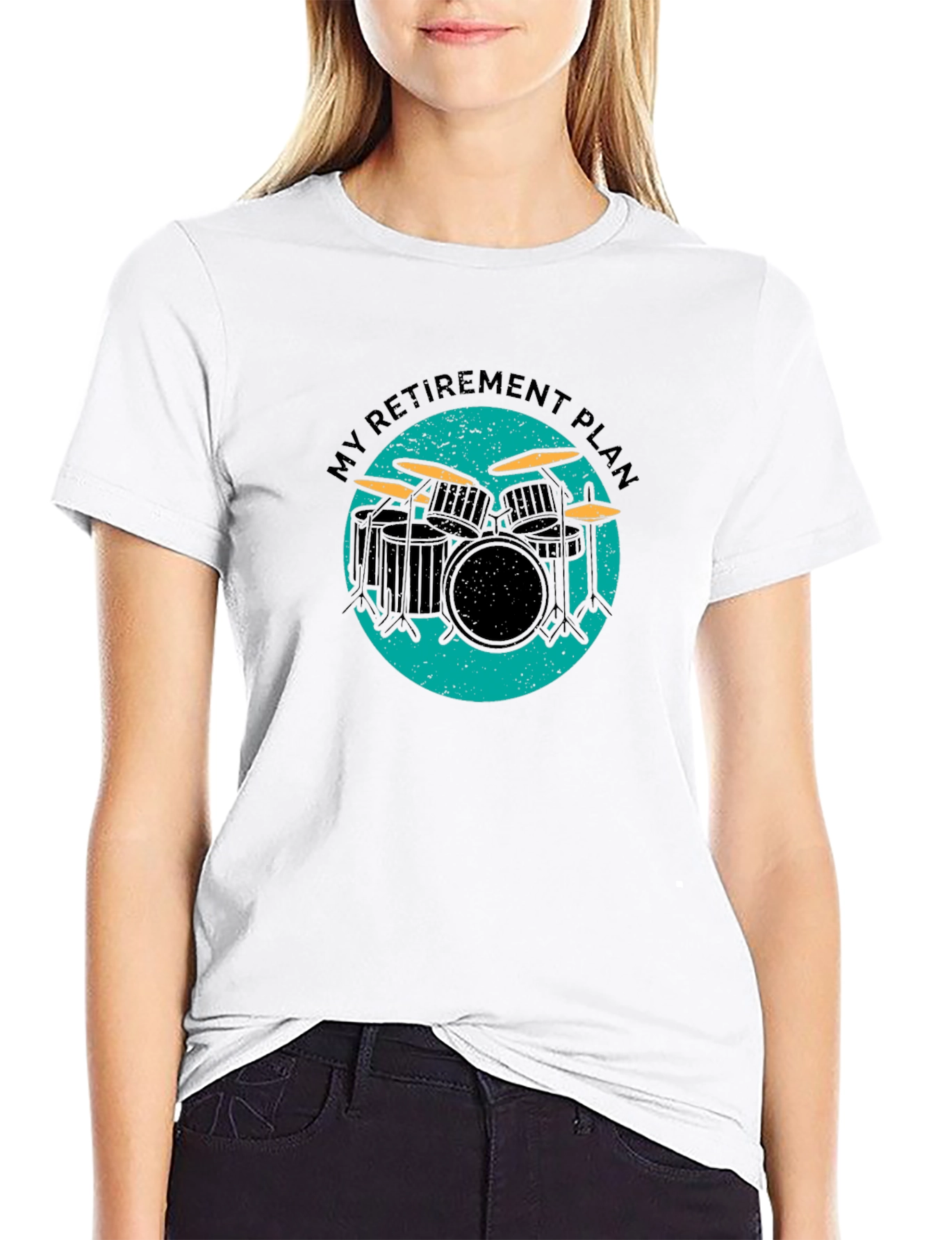Black My Retirement Plan Drum Set Graphic Tee view 9