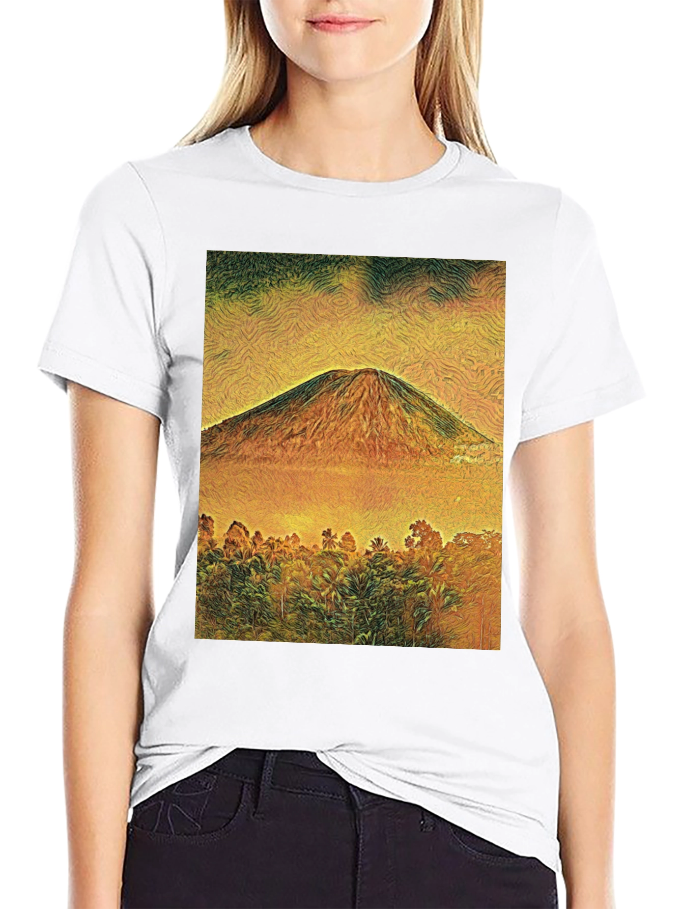 Black Mountain View Graphic Tee - Black Unisex T-Shirt view 9