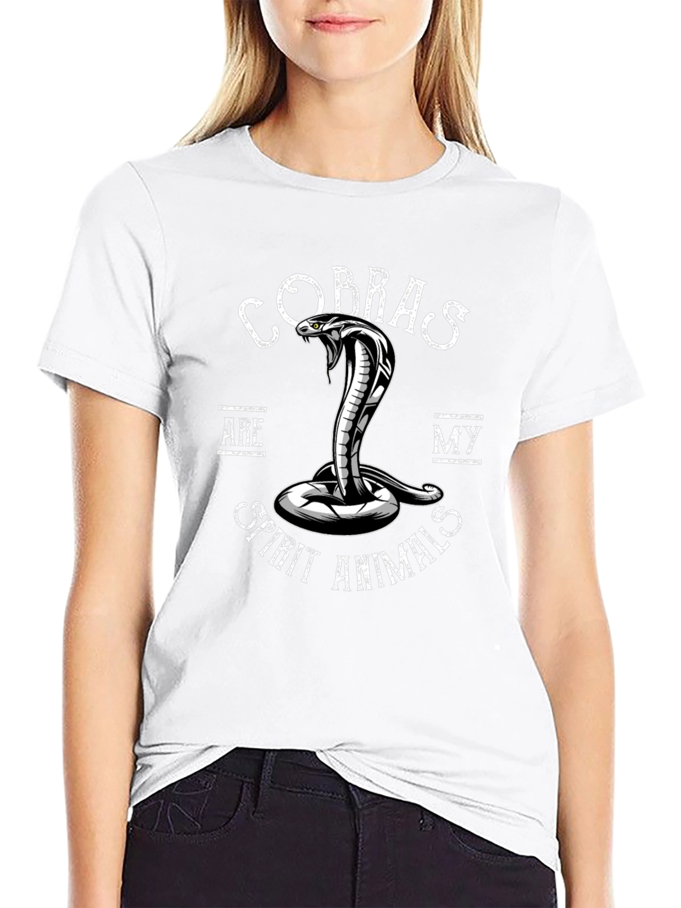 Black Cobra Spirit Animal Graphic Tee - Black view 9