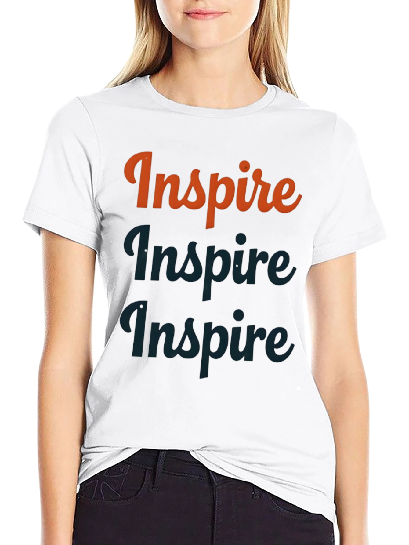 Black Inspire Graphic Print T-Shirt view 9
