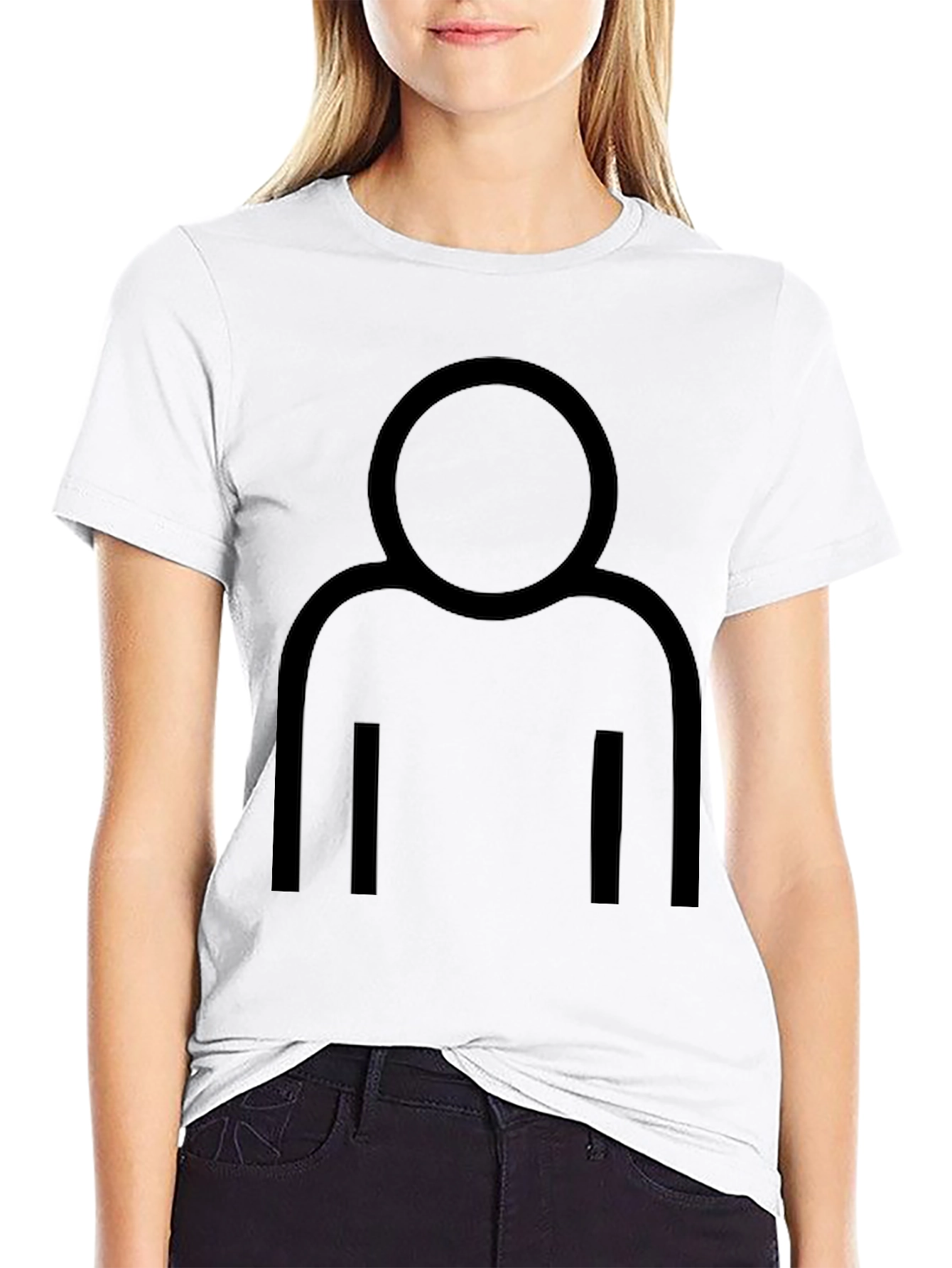 Black Minimalist Person Icon Black T-Shirt view 9