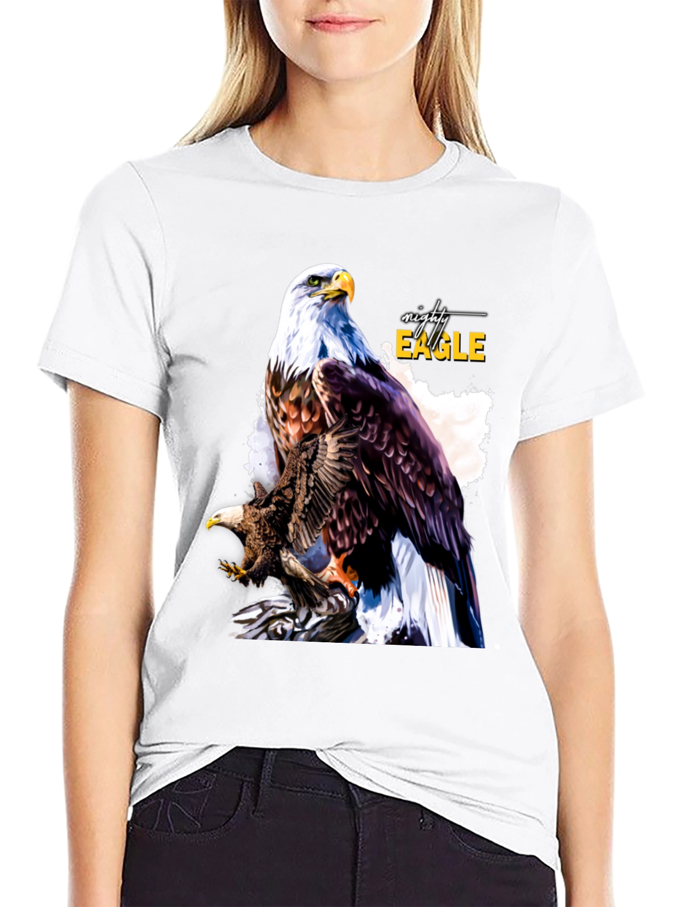 Black Mighty Eagle Graphic Tee - Men's Black T-Shirt view 9