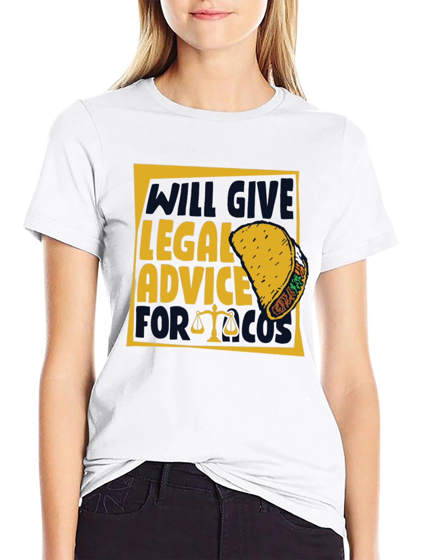Black Legal Advice for Taco Funny T-Shirt view 9