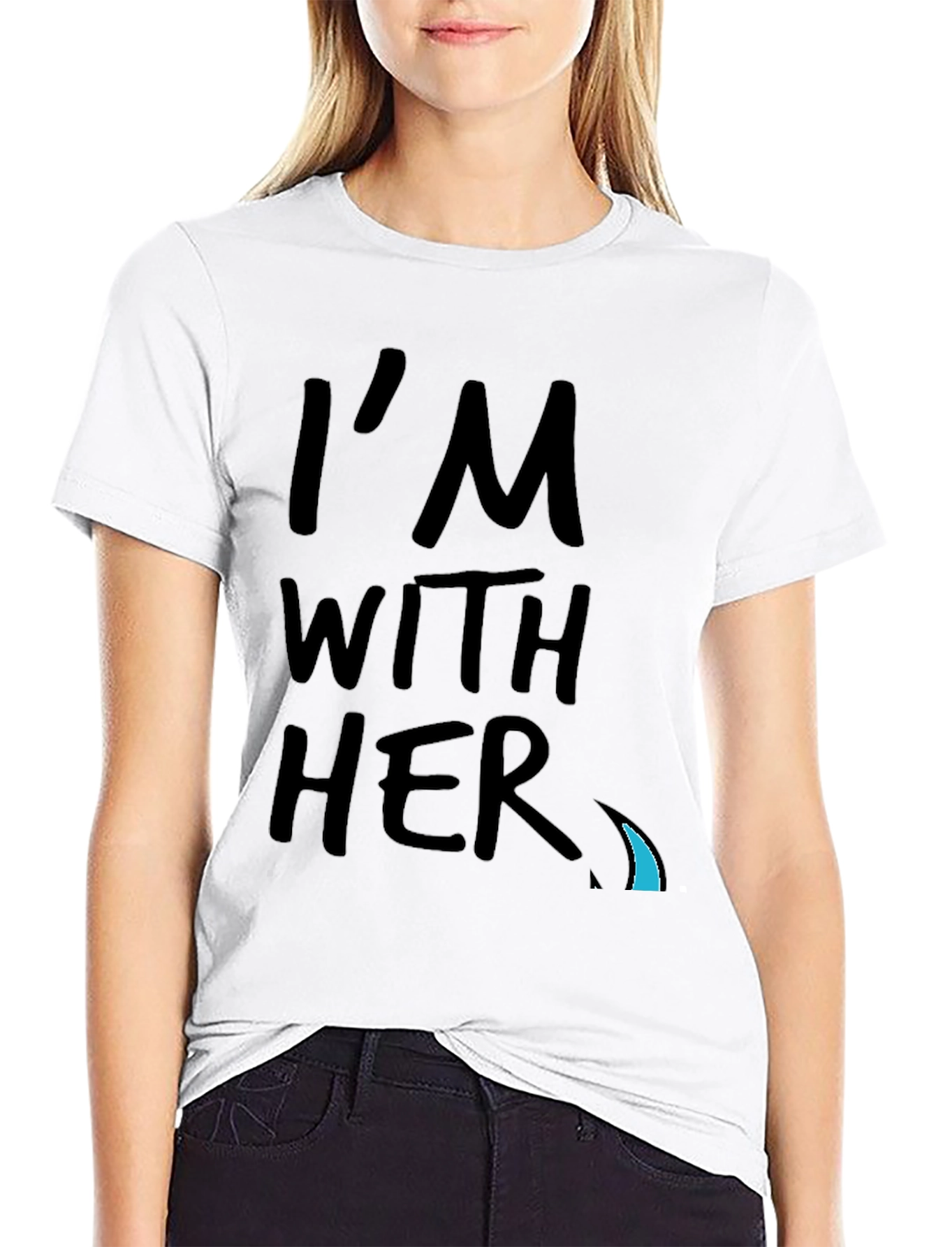Black I'm With Her Graphic Tee - Black Crew Neck view 9