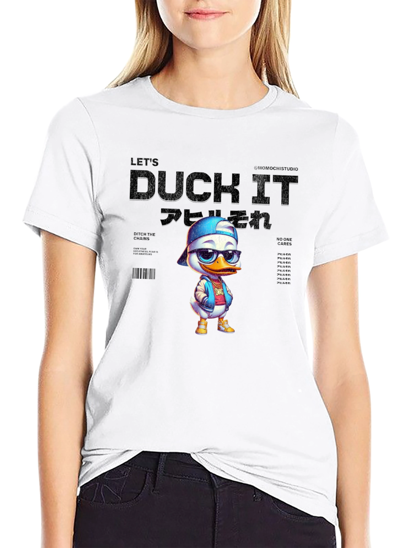 Black Cool Duck Graphic Tee - Unisex Black T-Shirt view 9