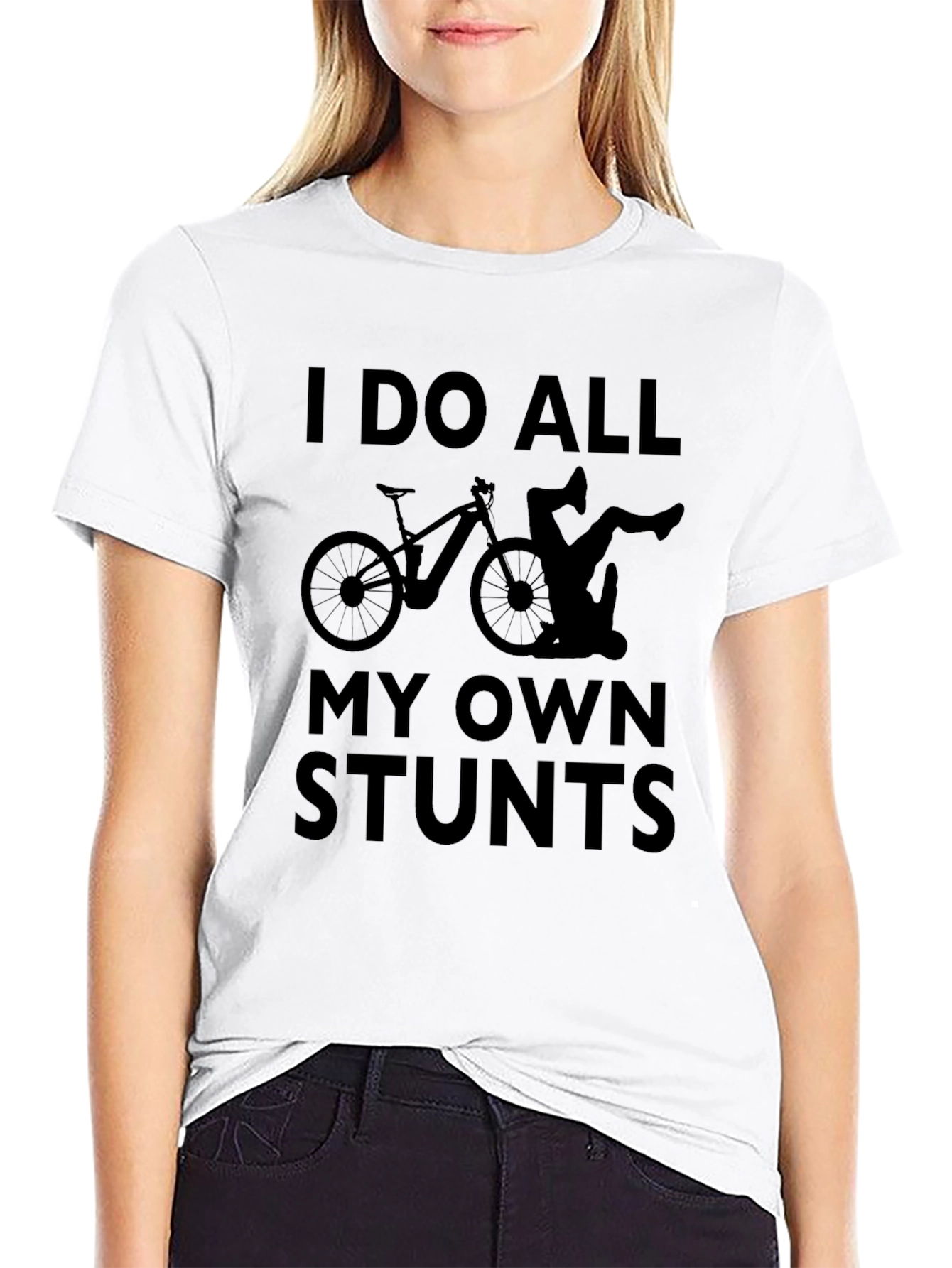 Black I Do All My Own Stunts Black T-Shirt view 9