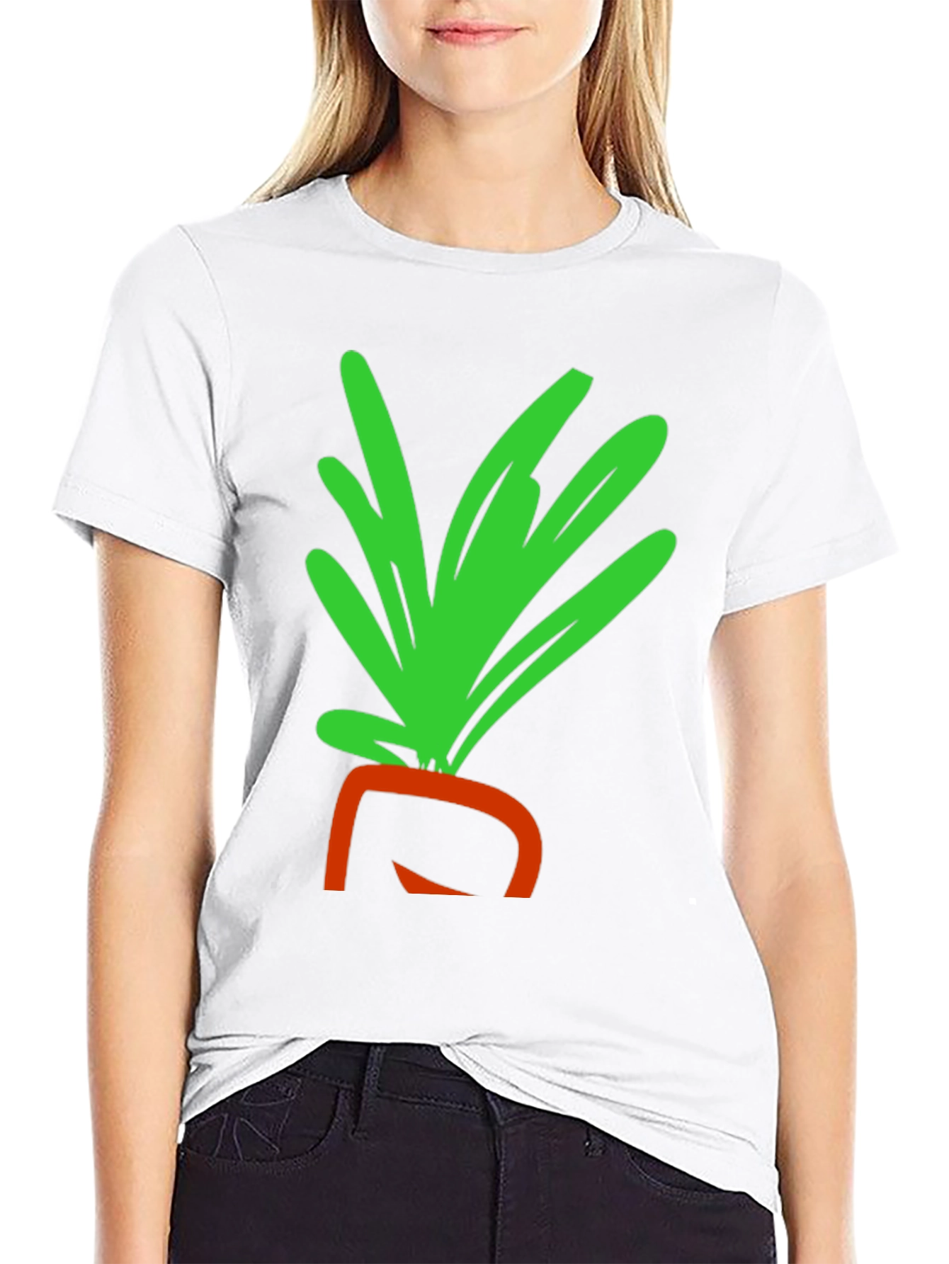Black Whimsical Carrot Graphic Tee - Black Cotton T-Shirt view 9