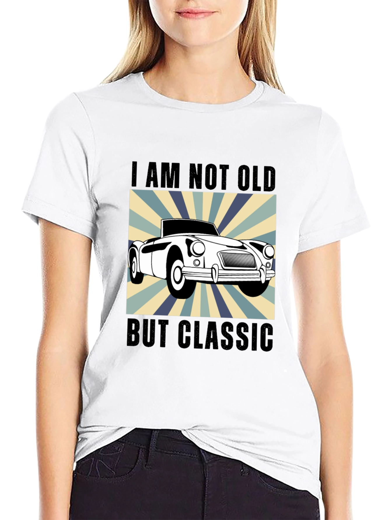 Black Classic Car T-Shirt - I Am Not Old But Classic view 9