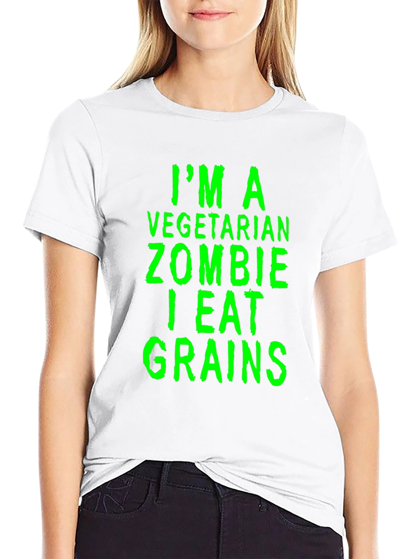 Black Vegetarian Zombie Grain Eater Graphic Tee view 9