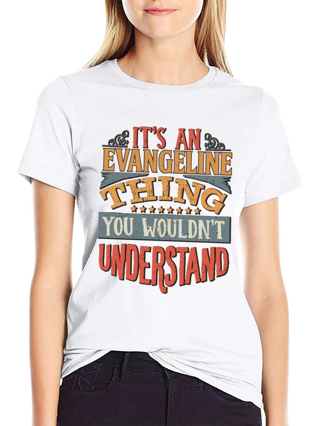 Black It's An Evangeline Thing T-Shirt view 9