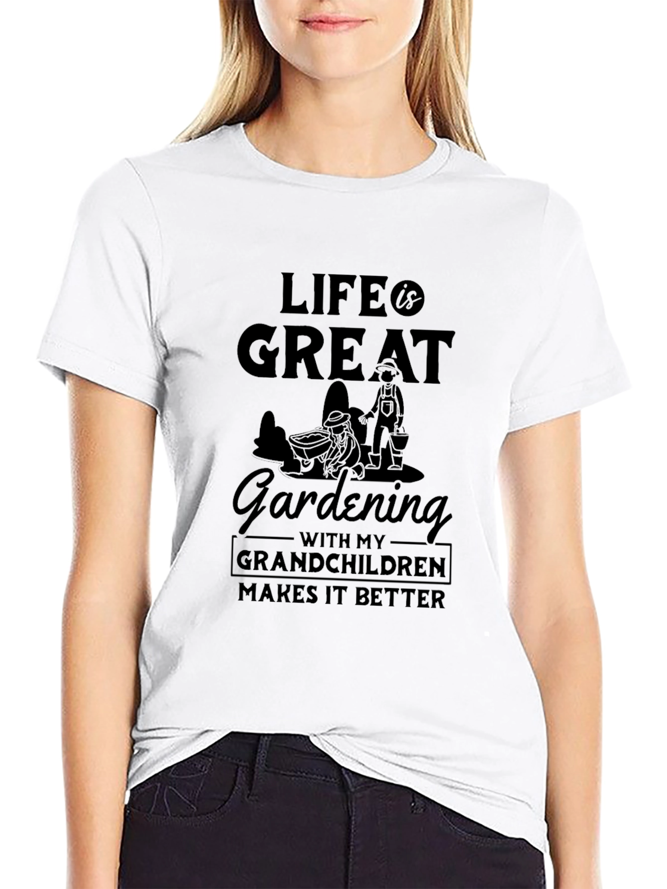 Black Life is Great Gardening Grandchildren T-Shirt view 9