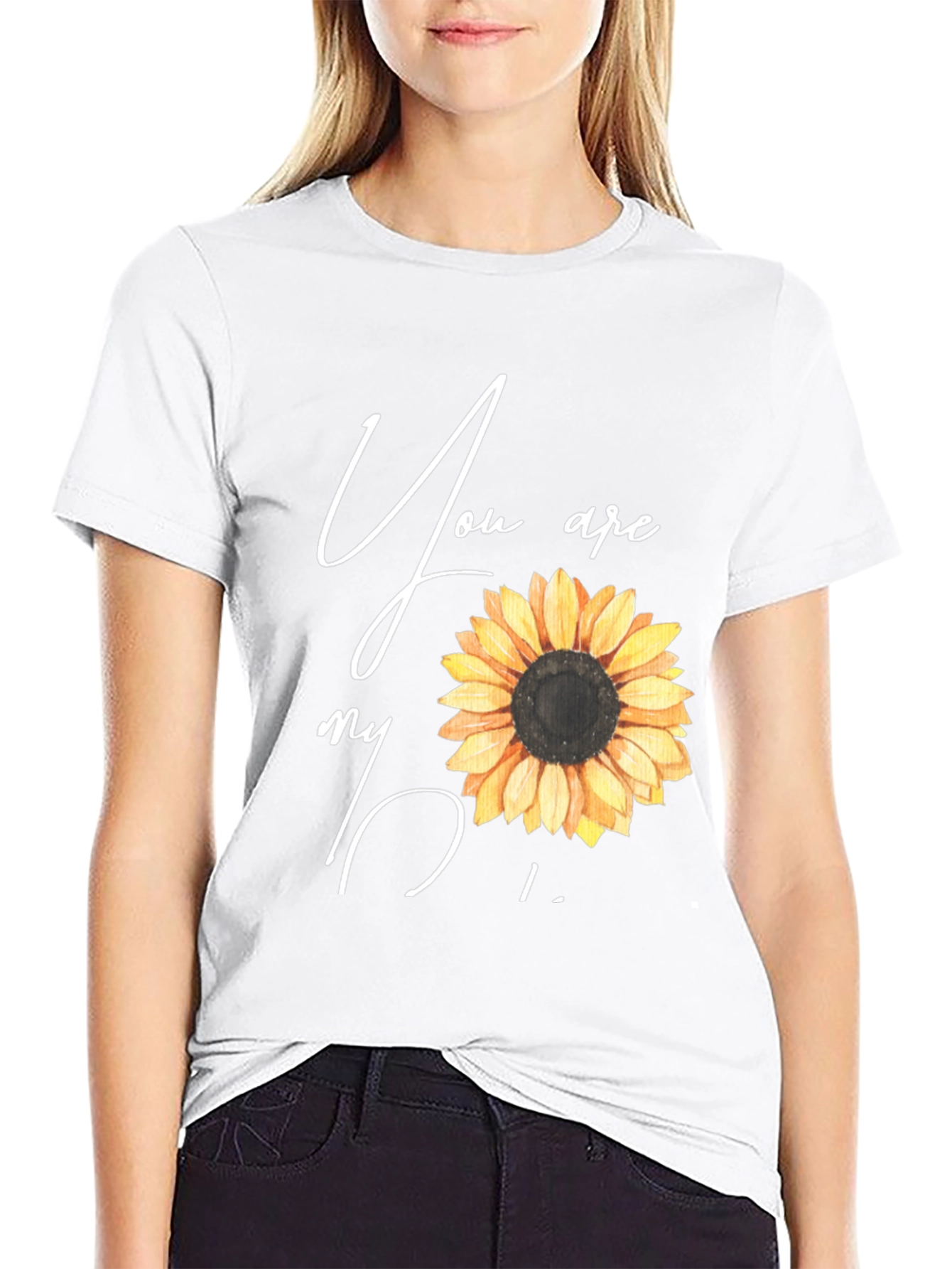 Black Sunflower Graphic Tee - You Are My Sunshine Black T-Shirt view 9