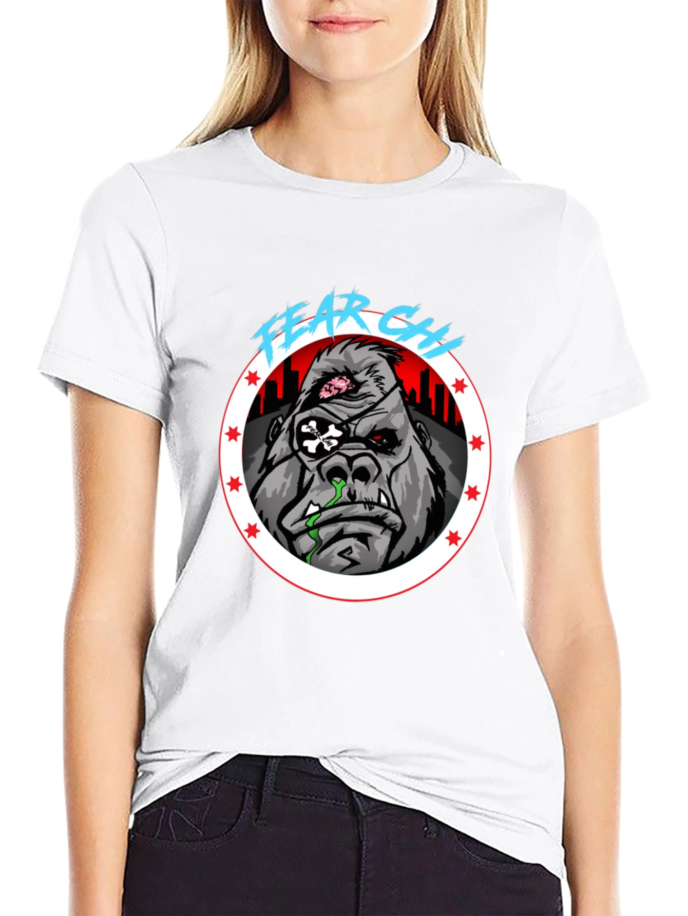 Black Fear City Gorilla Graphic Tee view 9
