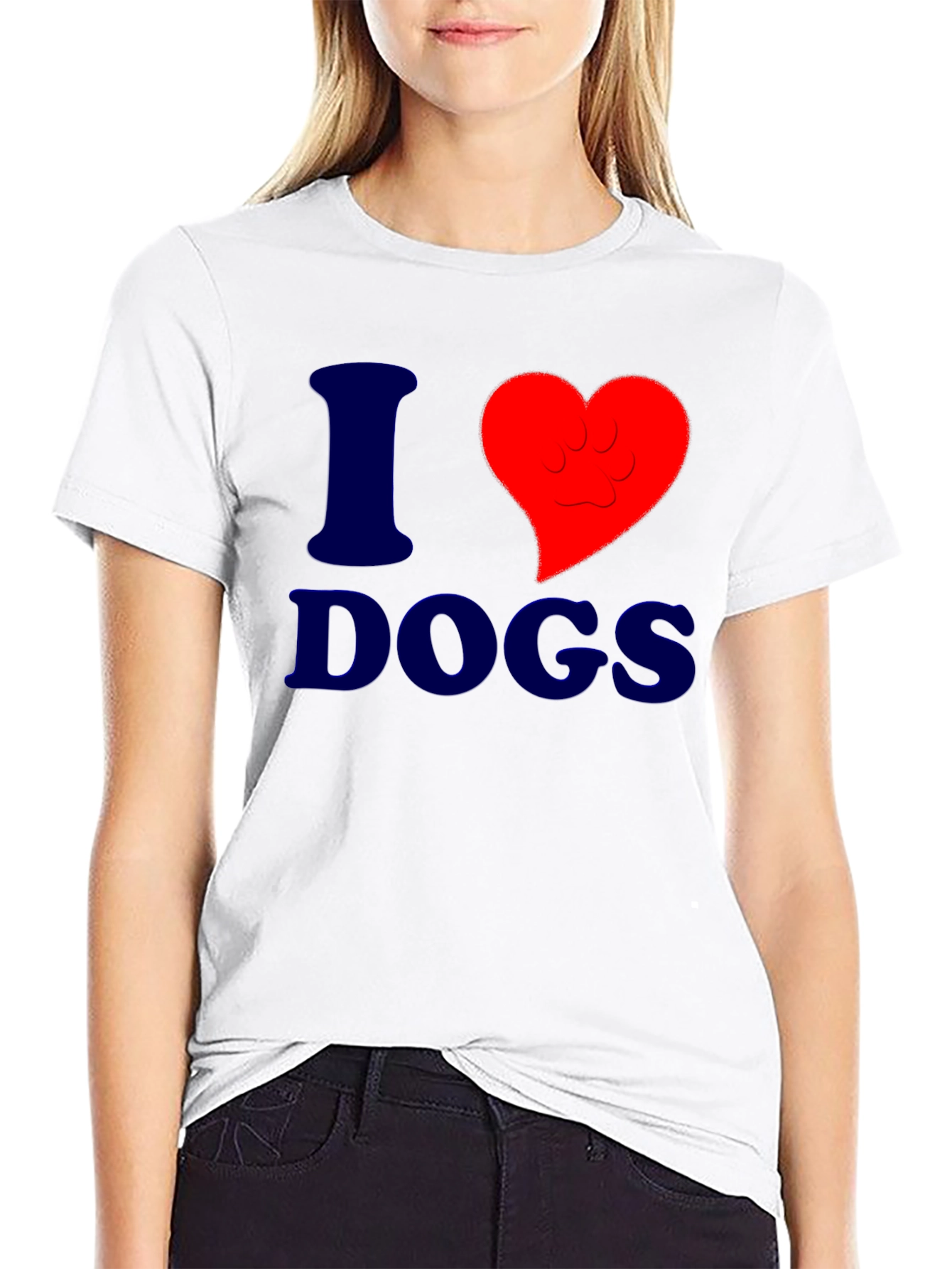 Black I Heart Dogs Graphic Tee - Stylish & Comfortable view 9