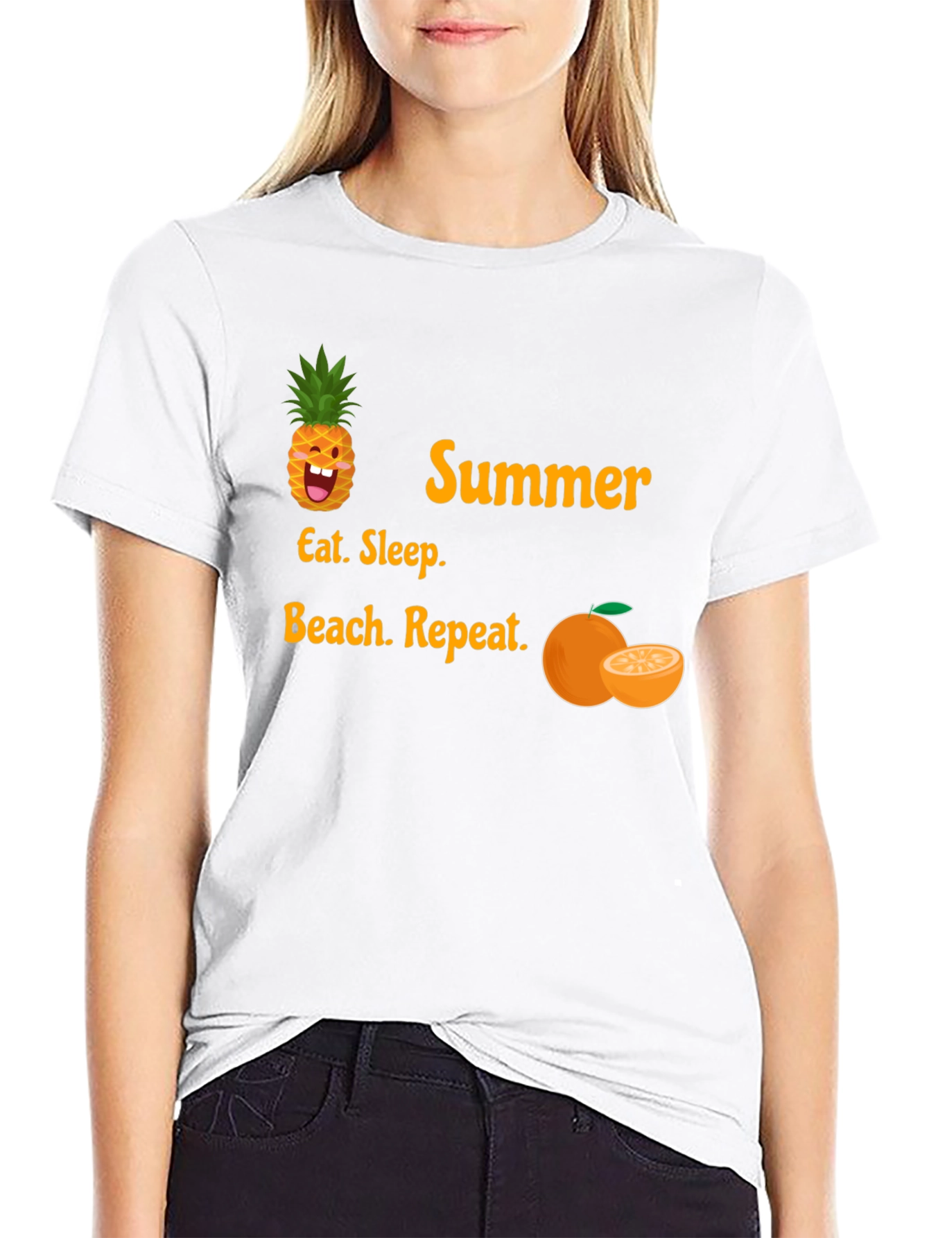 Black Summer T-Shirt: Eat, Sleep, Beach, Repeat view 9